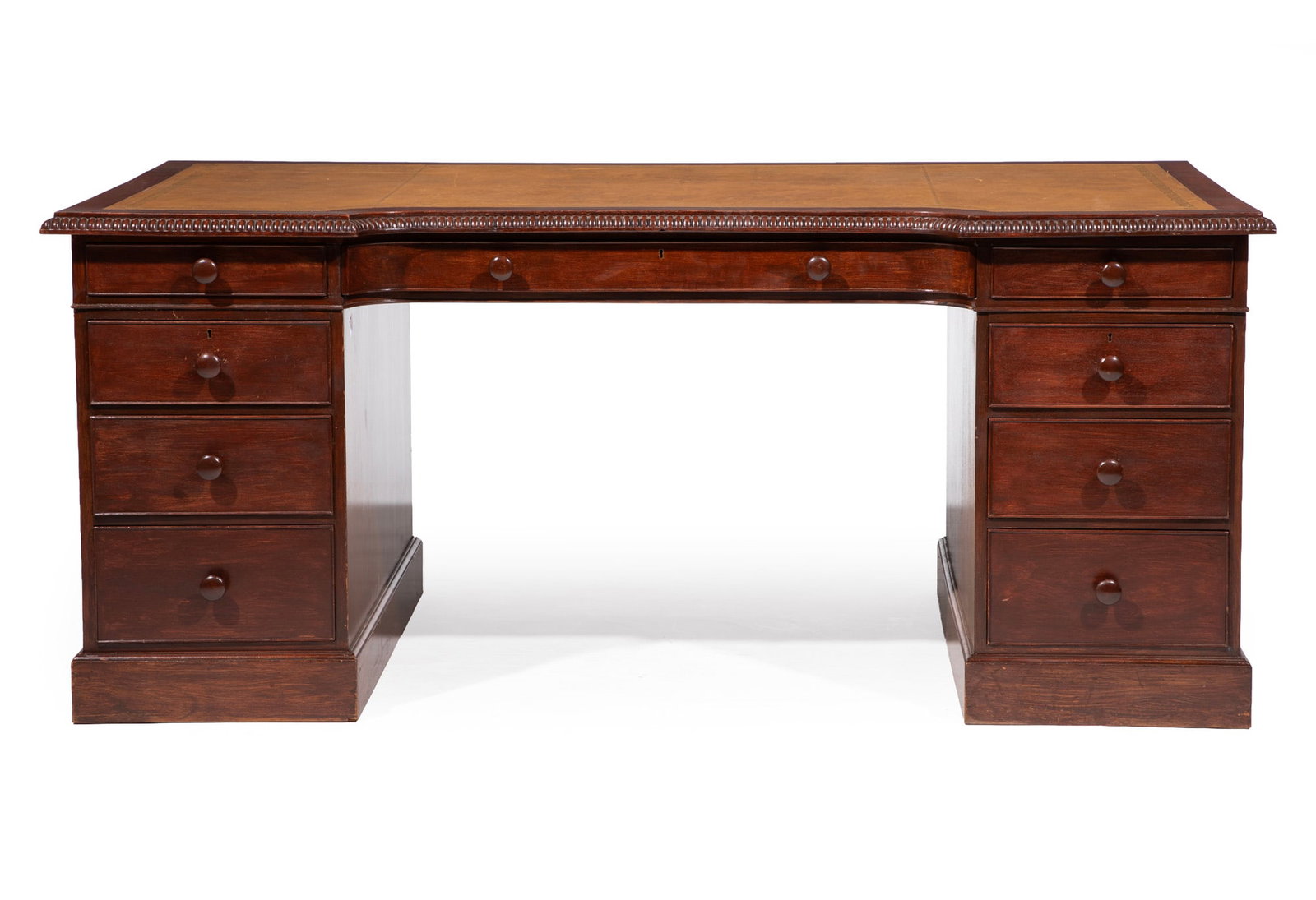 Georgian-Style Carved Mahogany Desk (1 of 4)