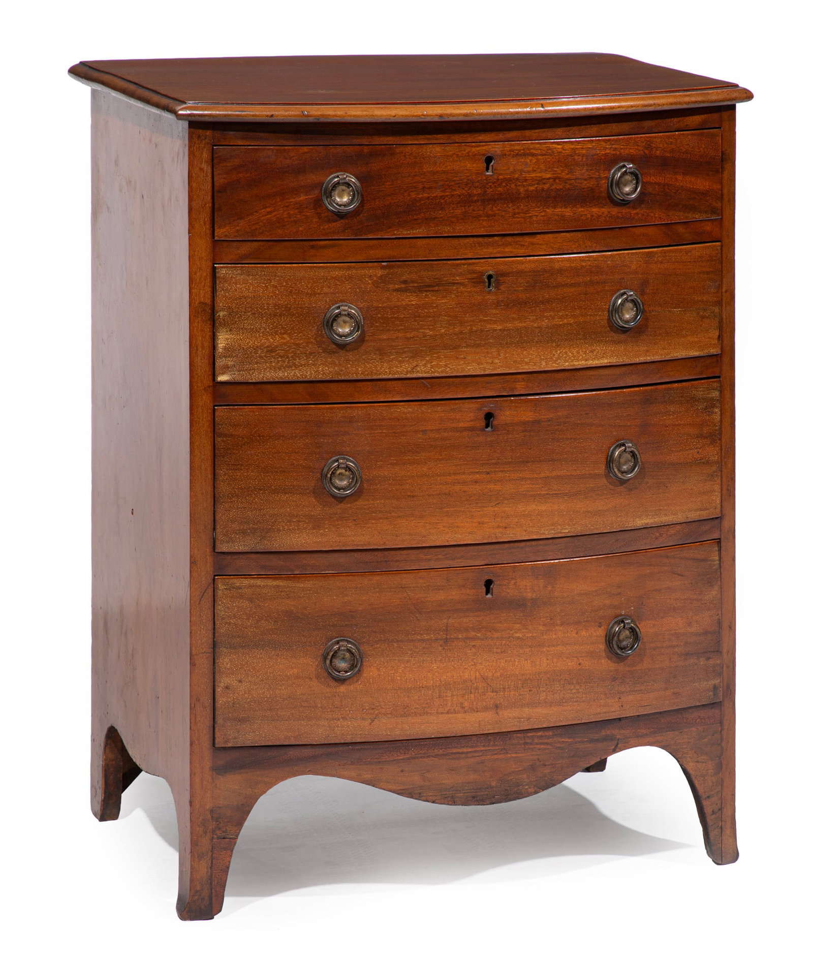 Georgian Mahogany Diminutive Bowfront Chest of Drawers (1 of 3)