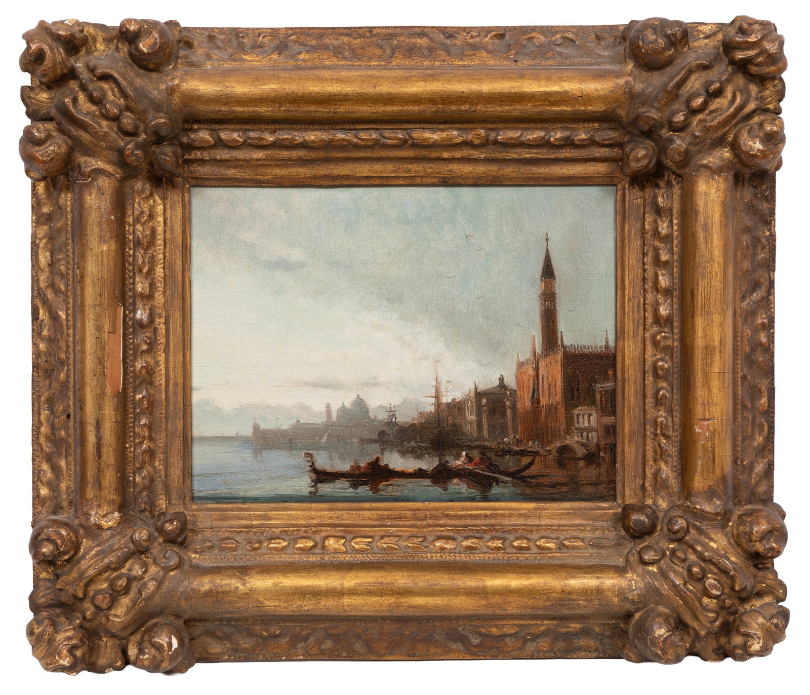 Attributed to Felix-Francois Ziem, A View of Venice, The Doge's Palace, oil on canvas (1 of 3)