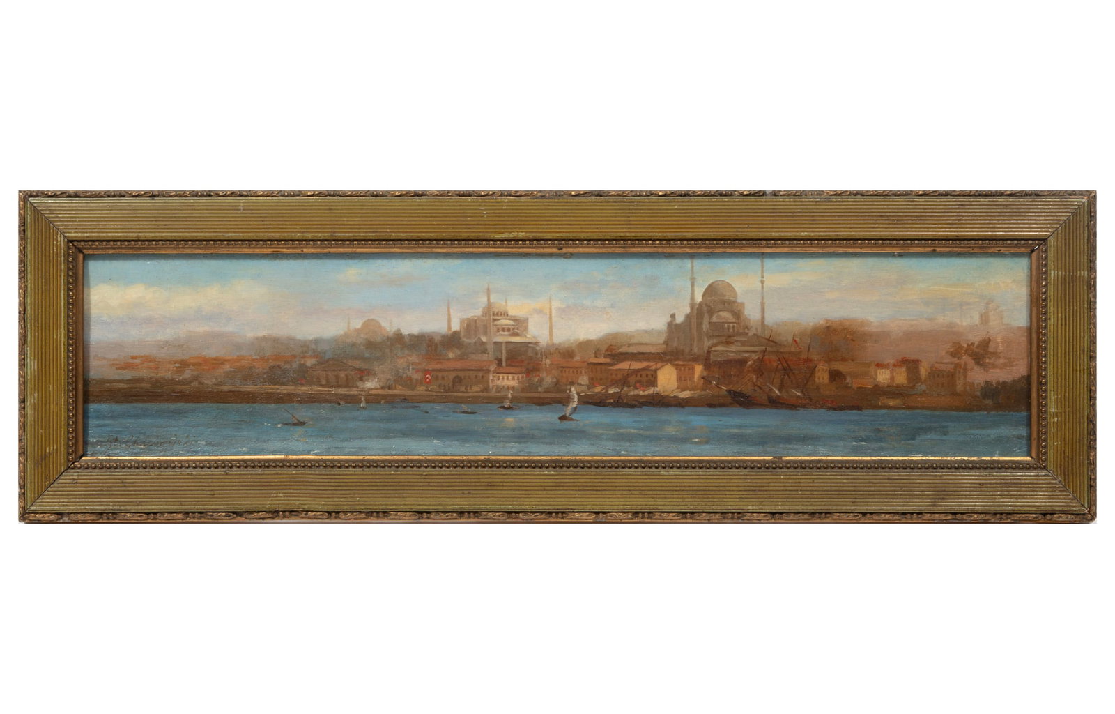 Stanislaw Chlebowski, The Golden Horn, Constantinople (A View of Istanbul), oil on panel (1 of 3)