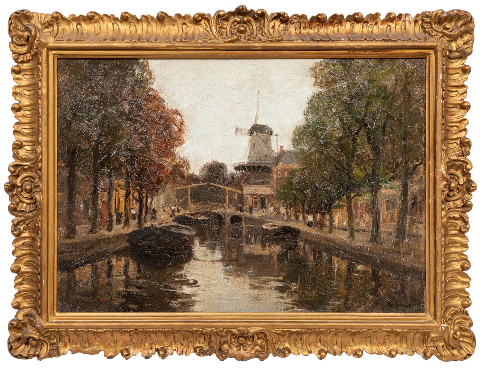 Charles Paul Gruppe, At Leiden, oil on canvas (1 of 3)