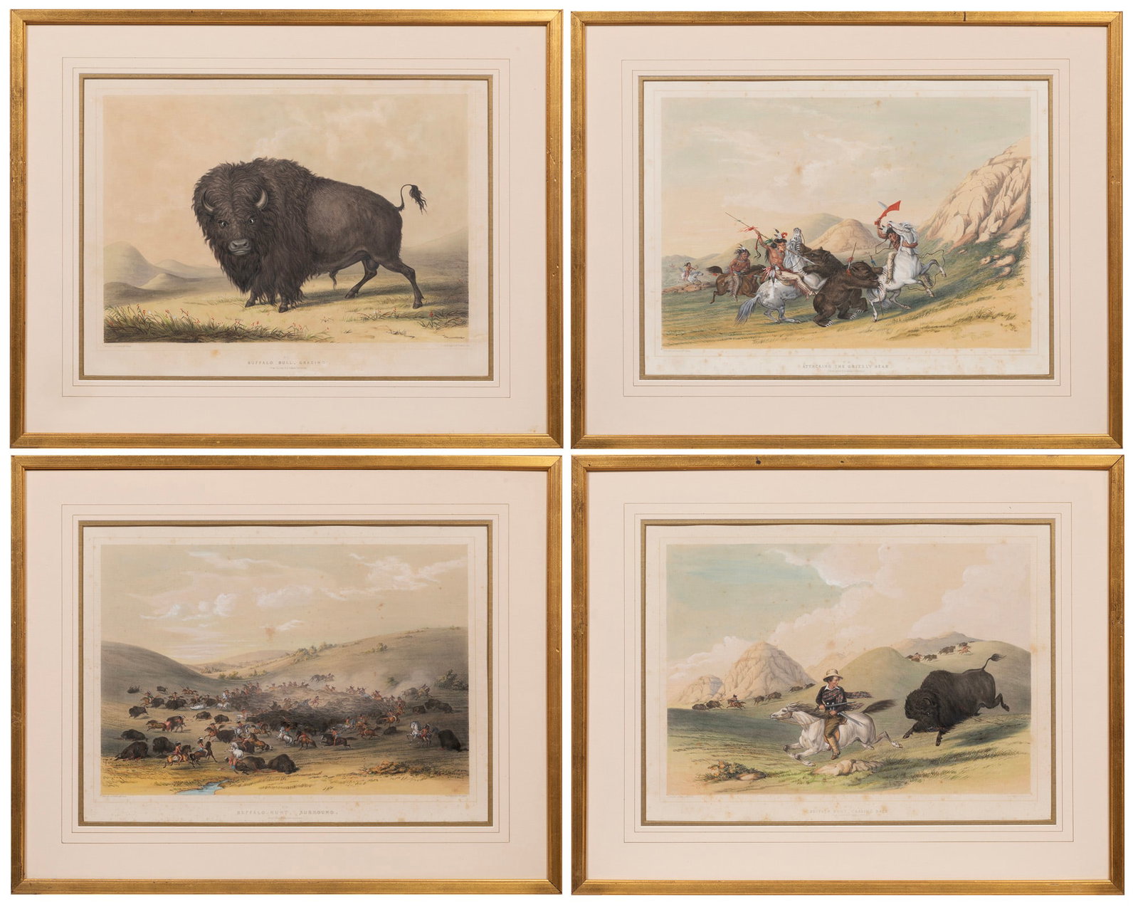 After George Catlin, Group of Four Hand-Colored Lithographs from The North American Indian Portfolio (1 of 9)
