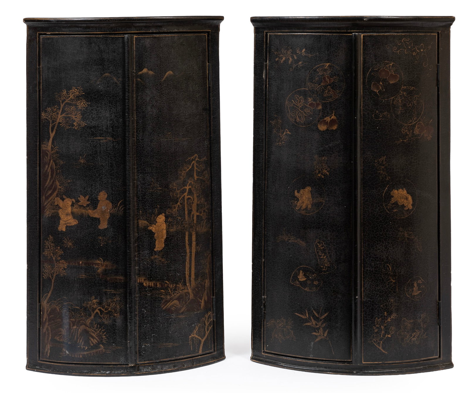 Pair of Continental Chinoiserie Corner Cabinets (1 of 3)