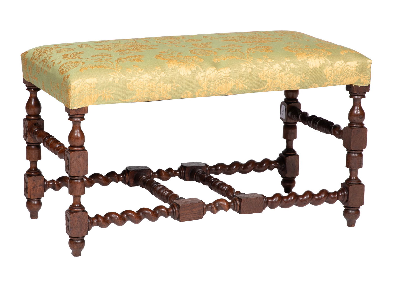 Barque-Style Carved Oak Bench (1 of 3)