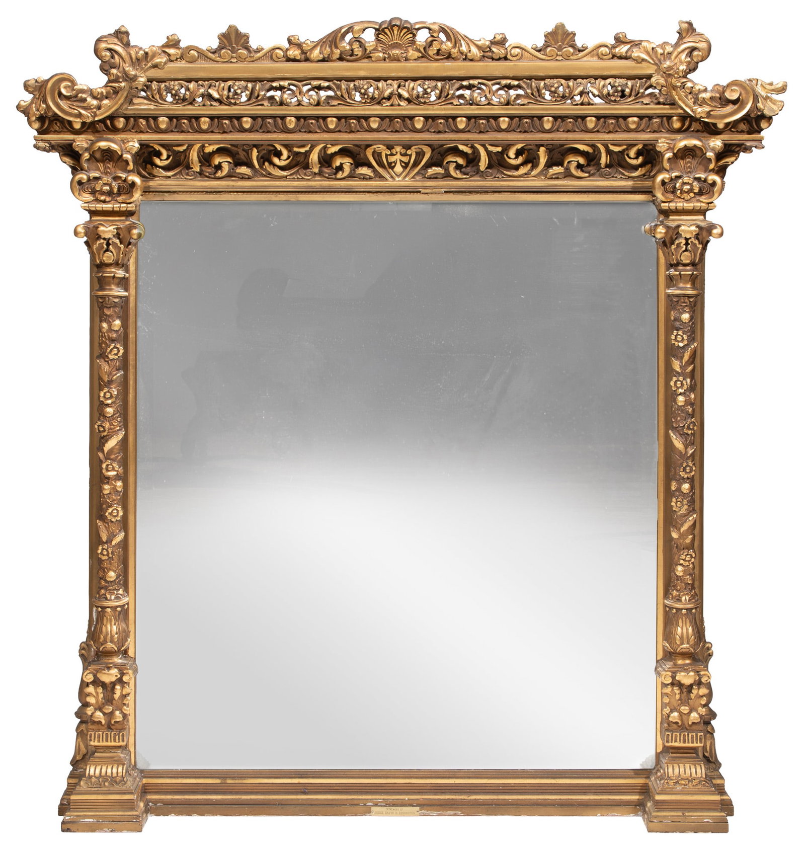 Renaissance-Style Giltwood Overmantel Mirror (1 of 2)