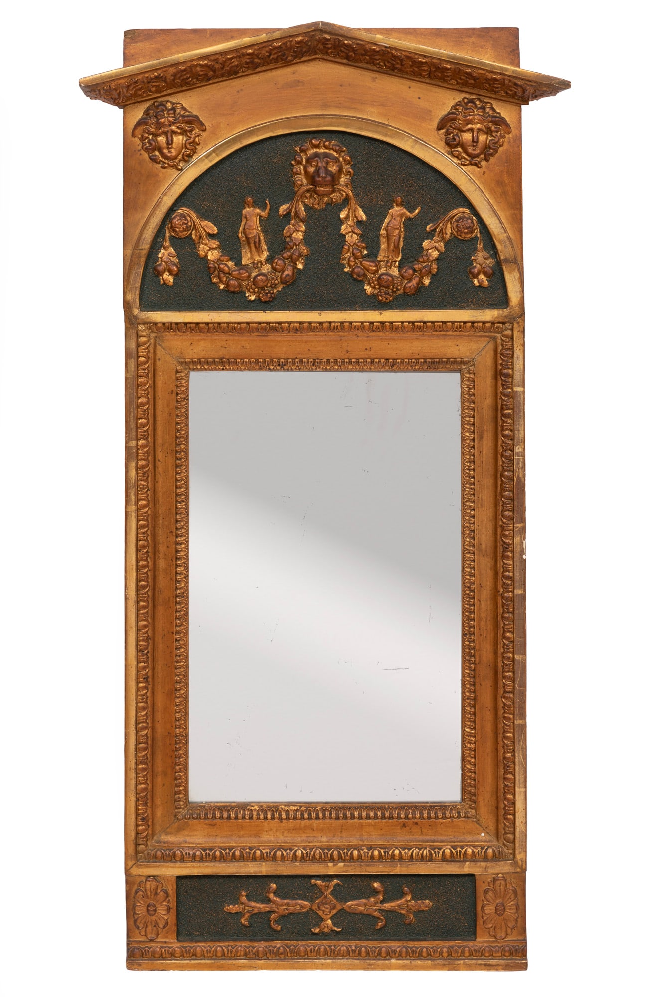 Antique Neoclassical-Style Giltwood and Painted Pier Mirror (1 of 1)