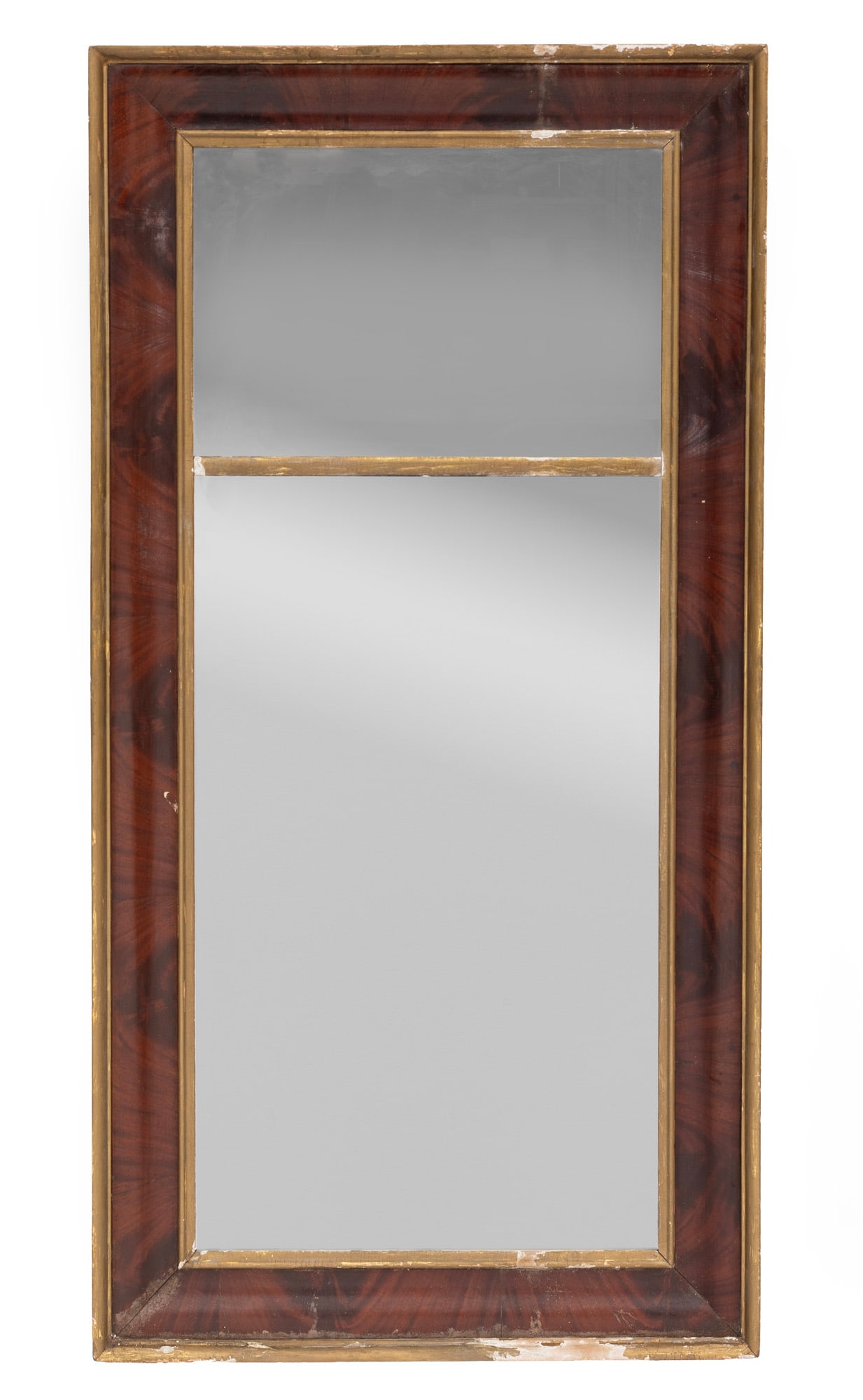 Antique American Late Classical Mahogany and Parcel Gilt Pier Mirror (1 of 1)