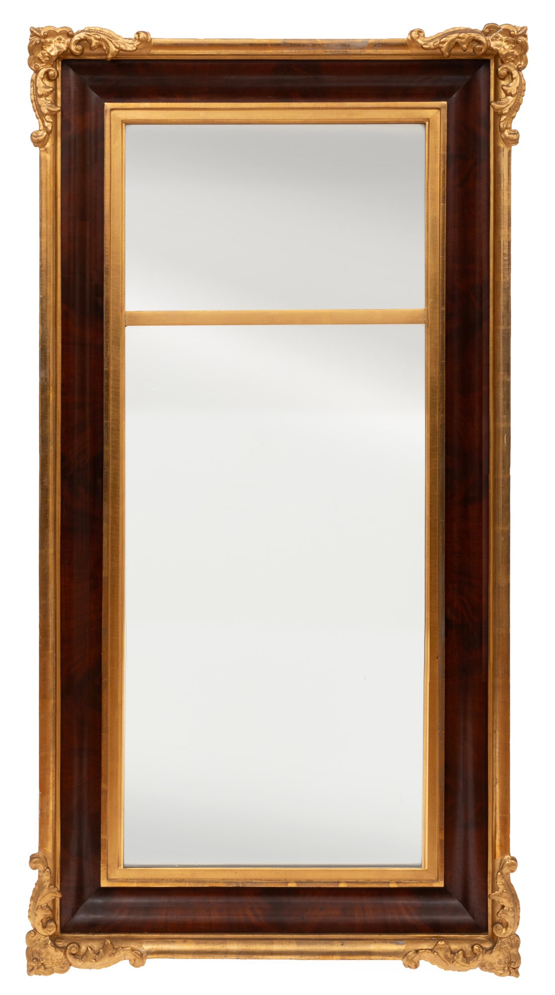 Antique American Late Classical Mahogany and Parcel Gilt Pier Mirror (1 of 1)