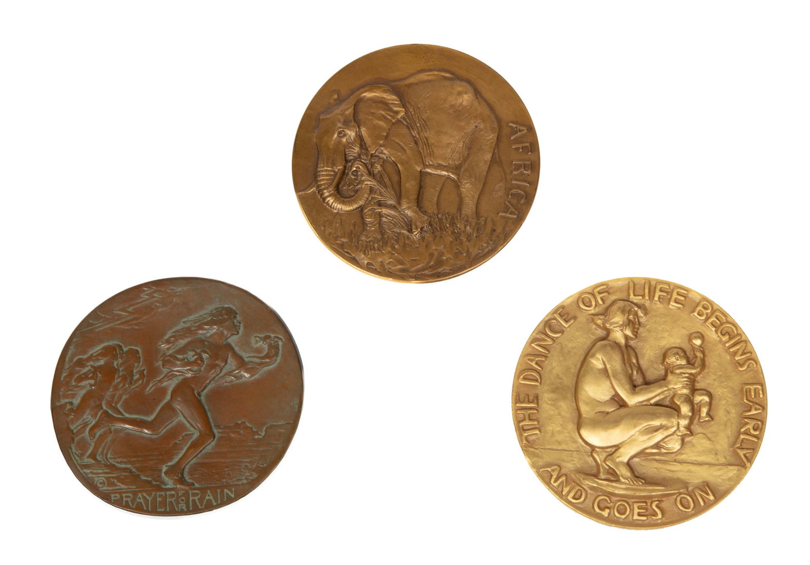 Three Antique Society of Medalists Bronze Art Medals (1 of 8)