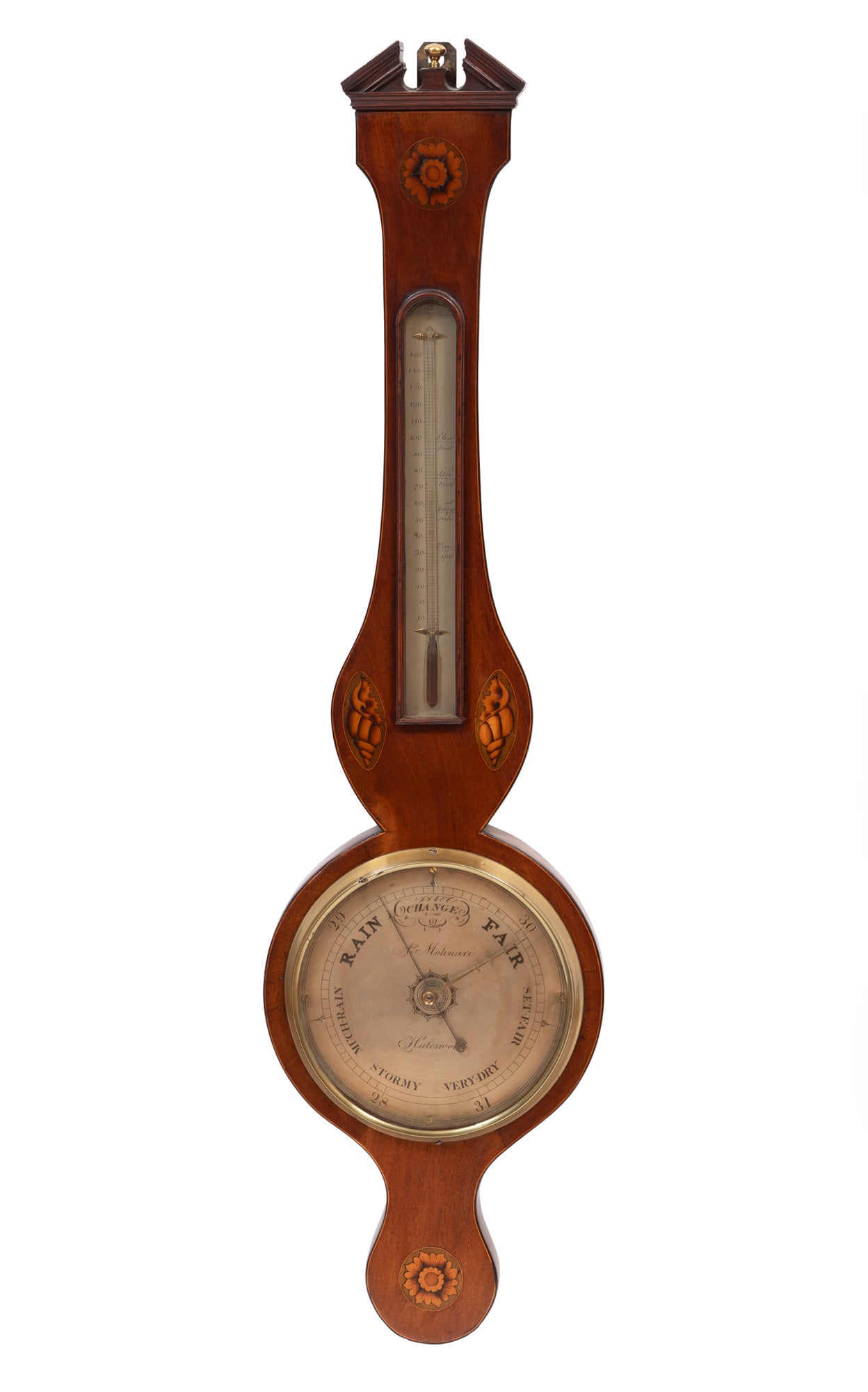 Antique English Inlaid Mahogany Barometer (1 of 5)