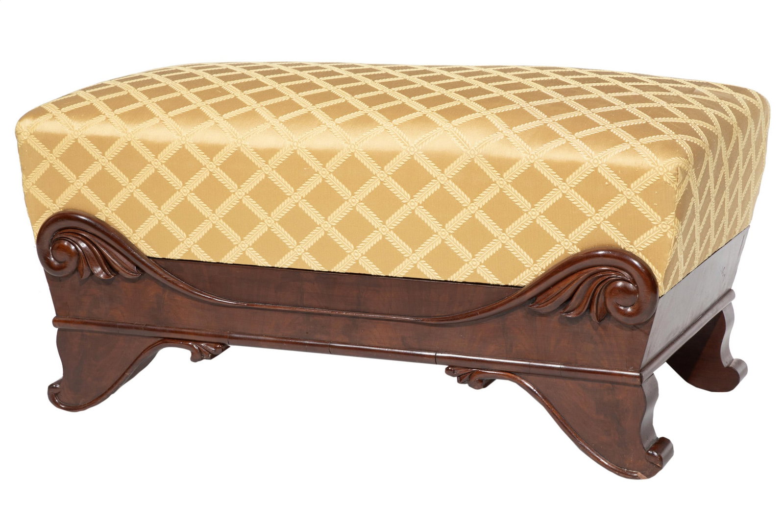 American Classical Mahogany Sarcophagus Form Window Bench (1 of 3)