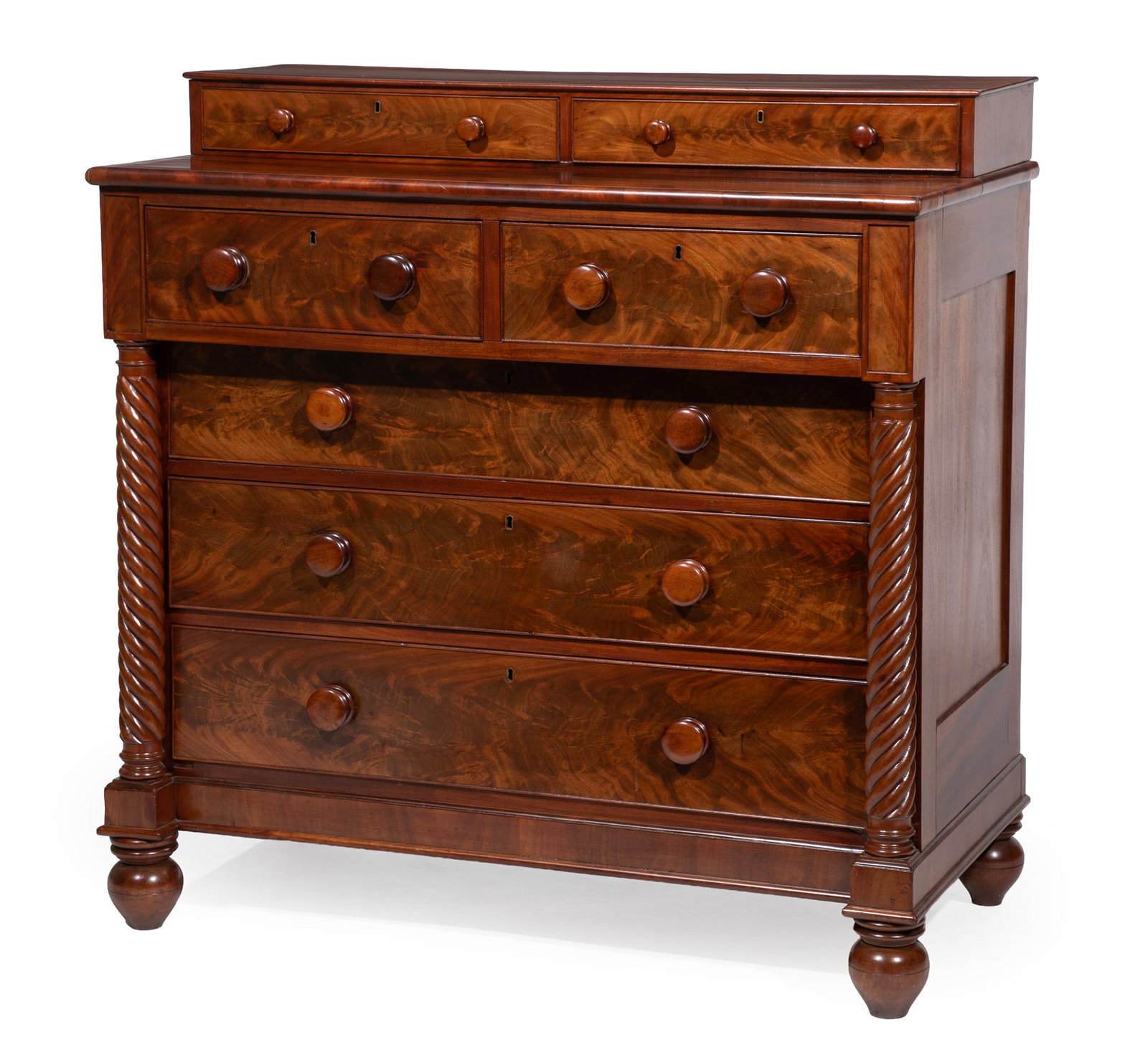 American Late Classical Figured Mahogany Dresser (1 of 4)