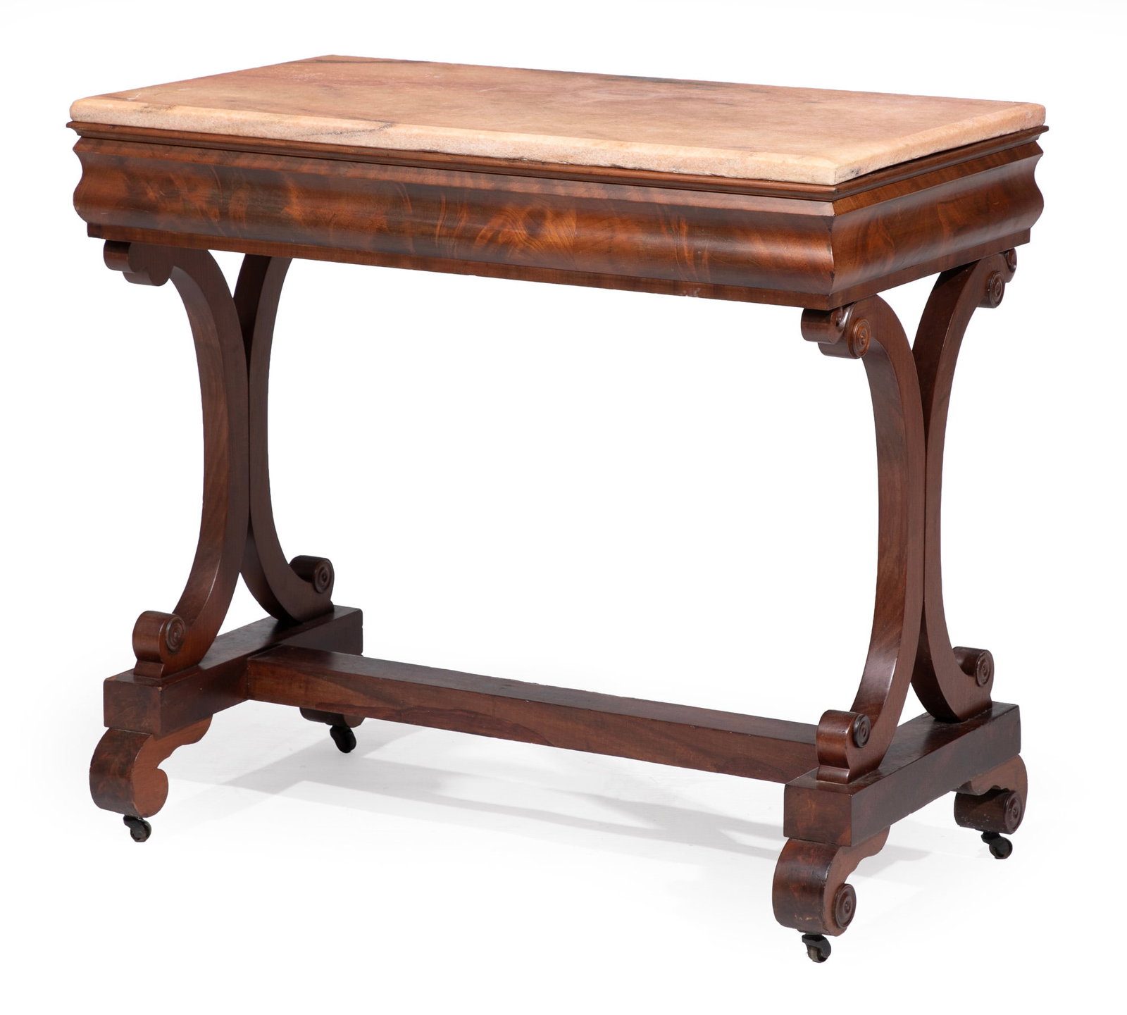 American Late Classical Carved Mahogany Side Table (1 of 3)