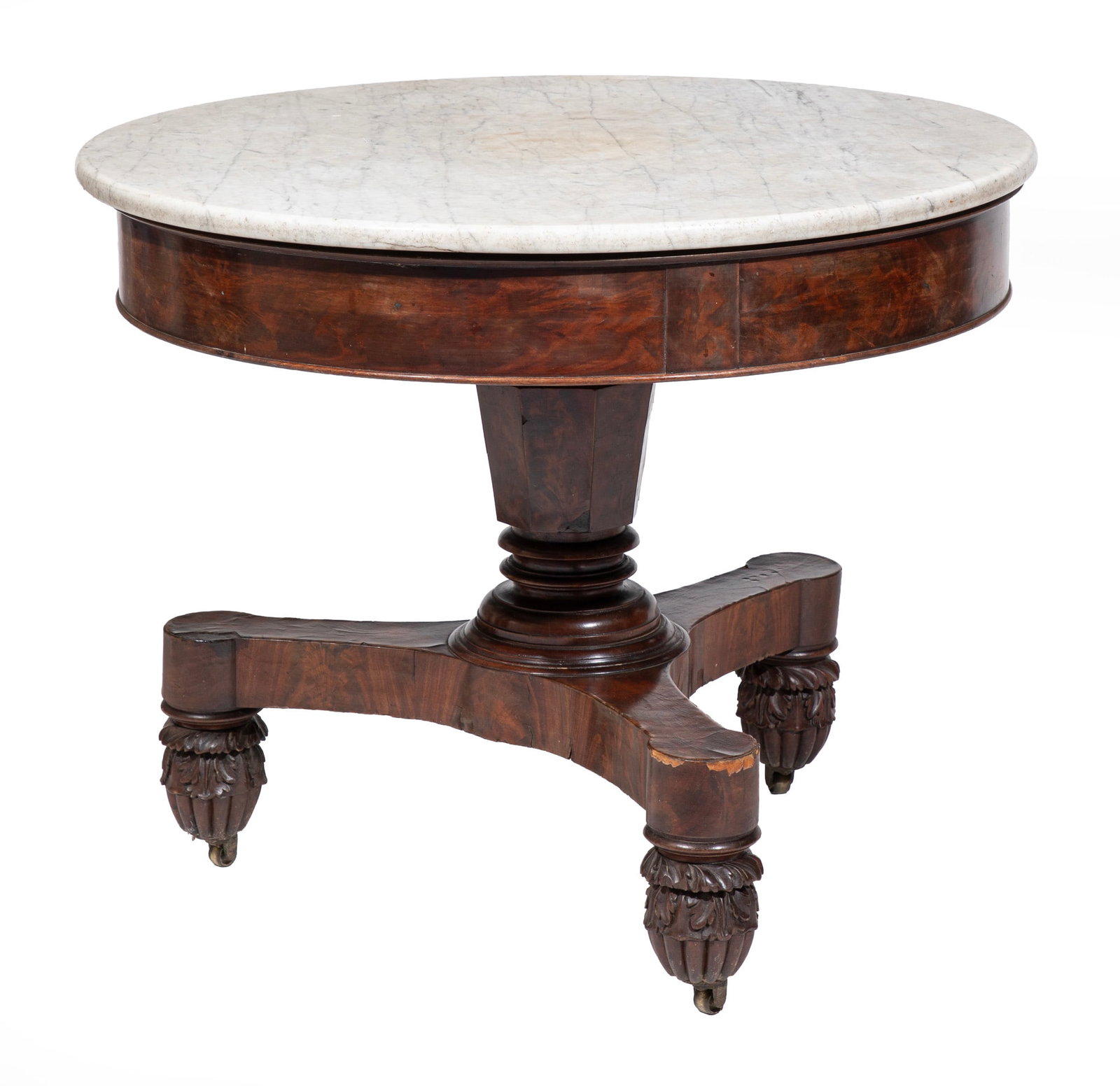 American Classical Carved Mahogany Center Table (1 of 2)