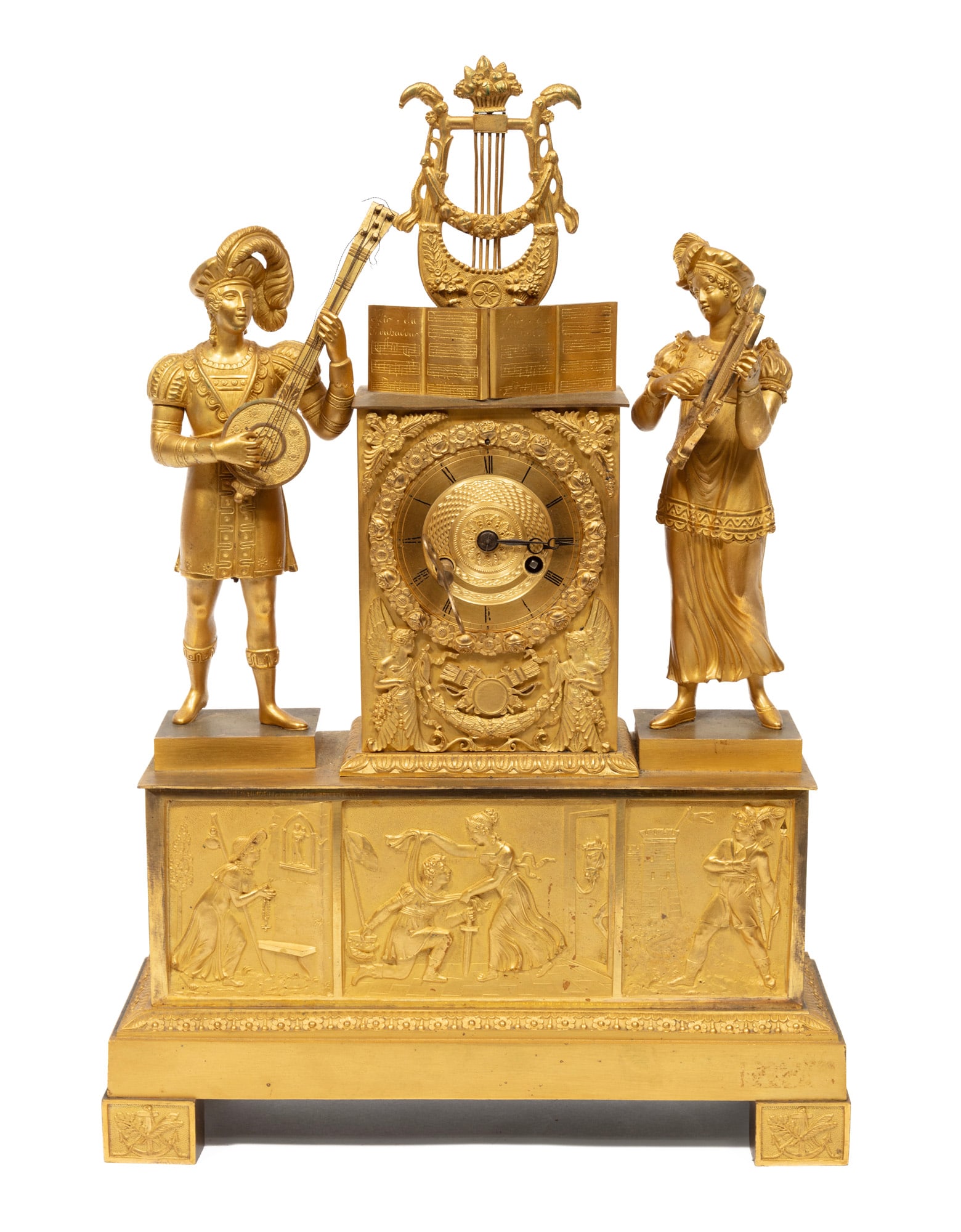 19th c. Napoleon III Gilt Bronze Figural Mantel Clock (1 of 7)