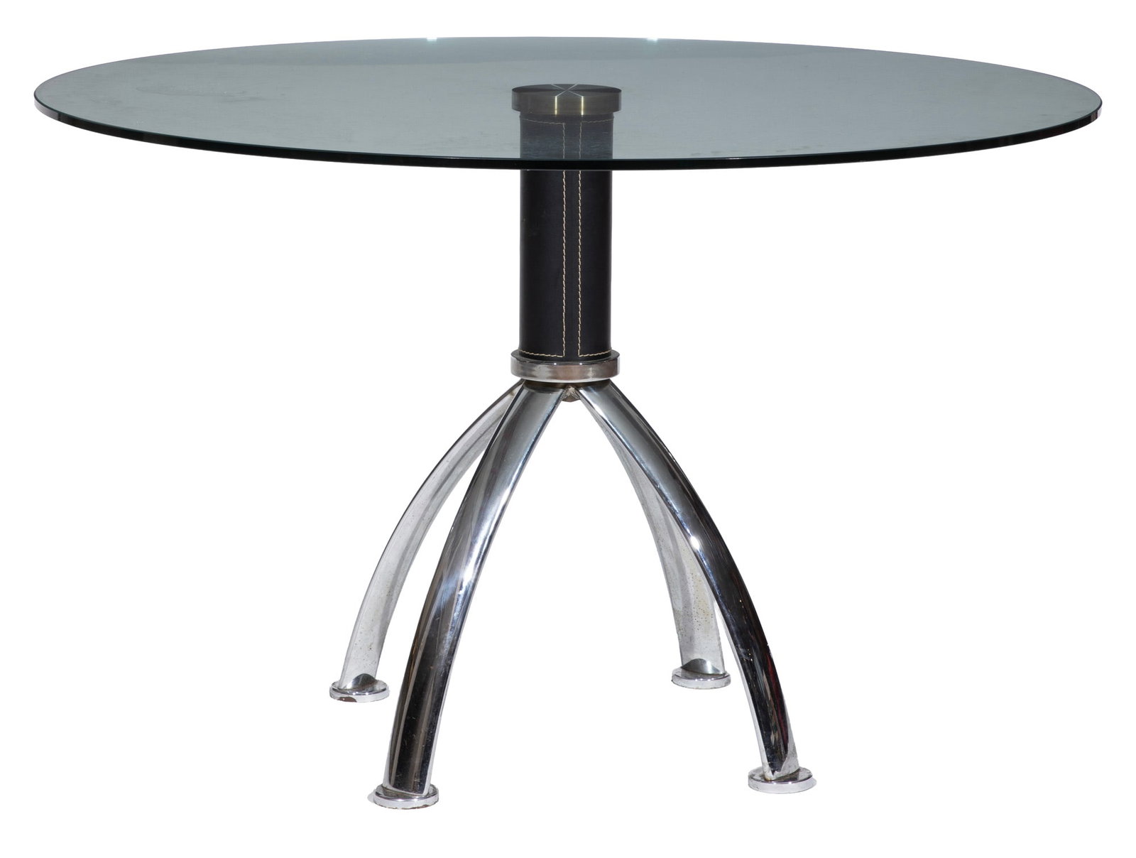 Contemporary Glass and Chrome Dining or Center Table (1 of 4)