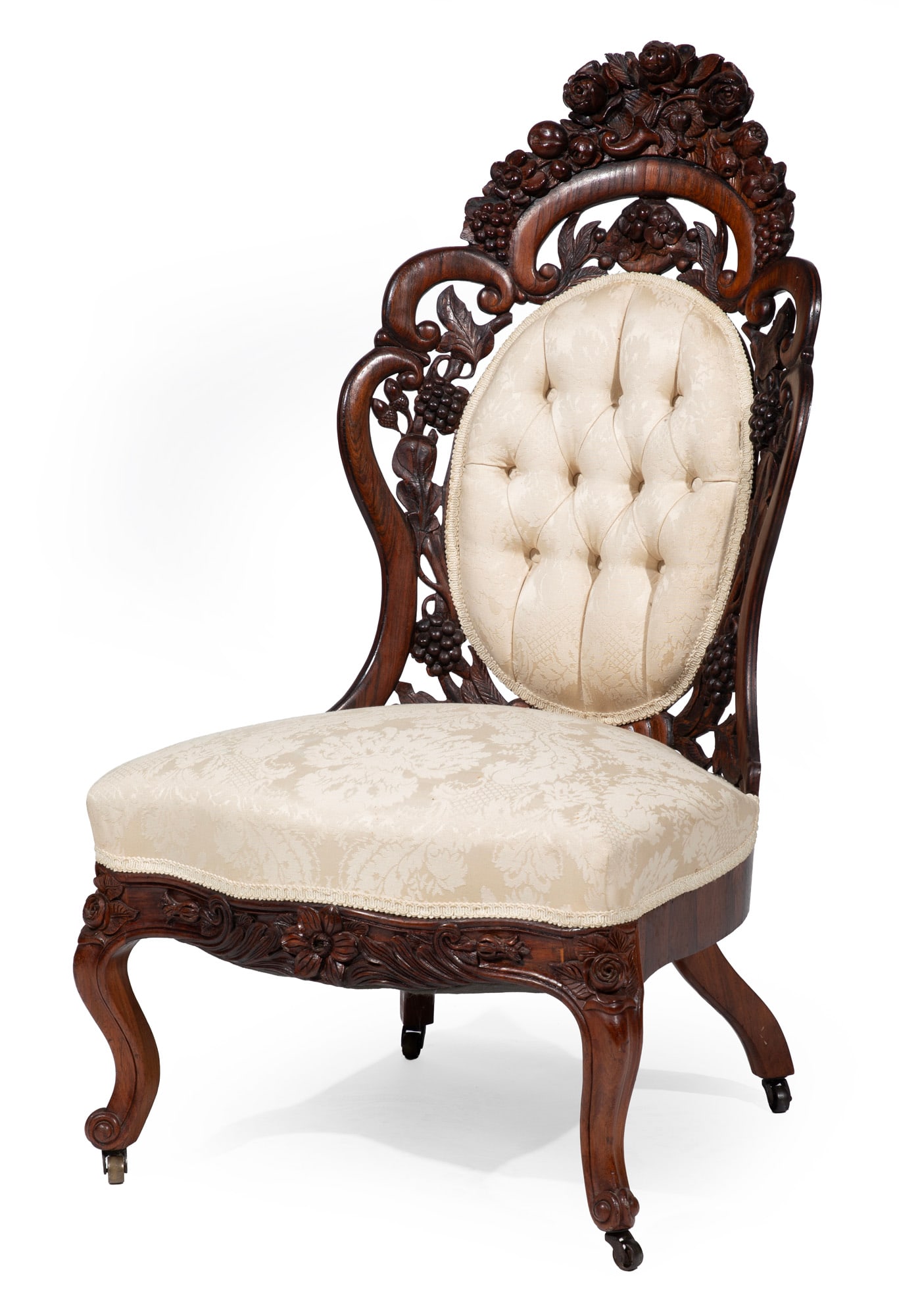 American Rococo Carved and Laminated Rosewood Tuthill King Side Chair, by John Henry Belter, (1 of 5)
