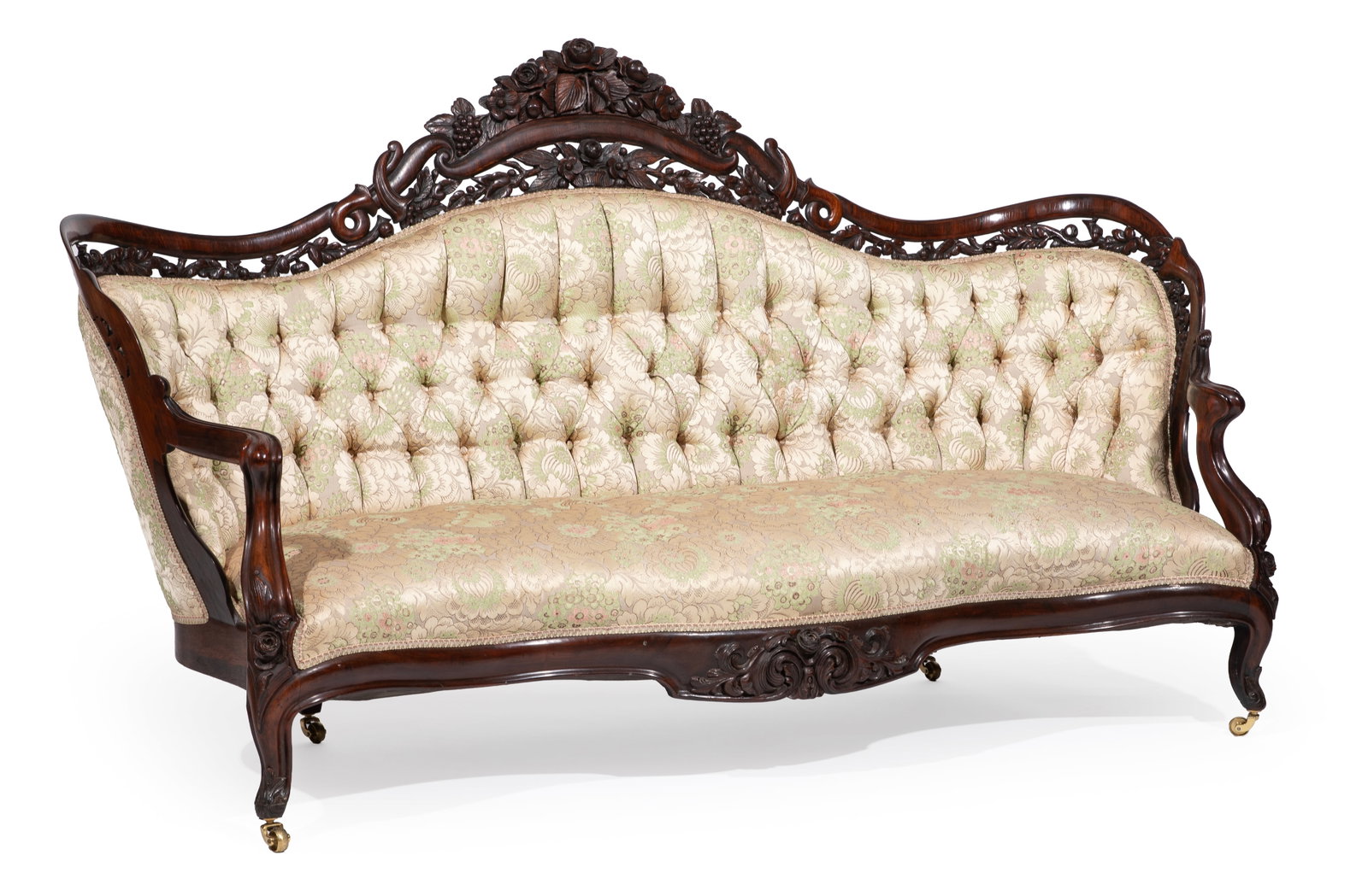 Rare American Rococo Carved and Laminated Rosewood Fountain Elms Sofa by John Henry Belter, (1 of 5)