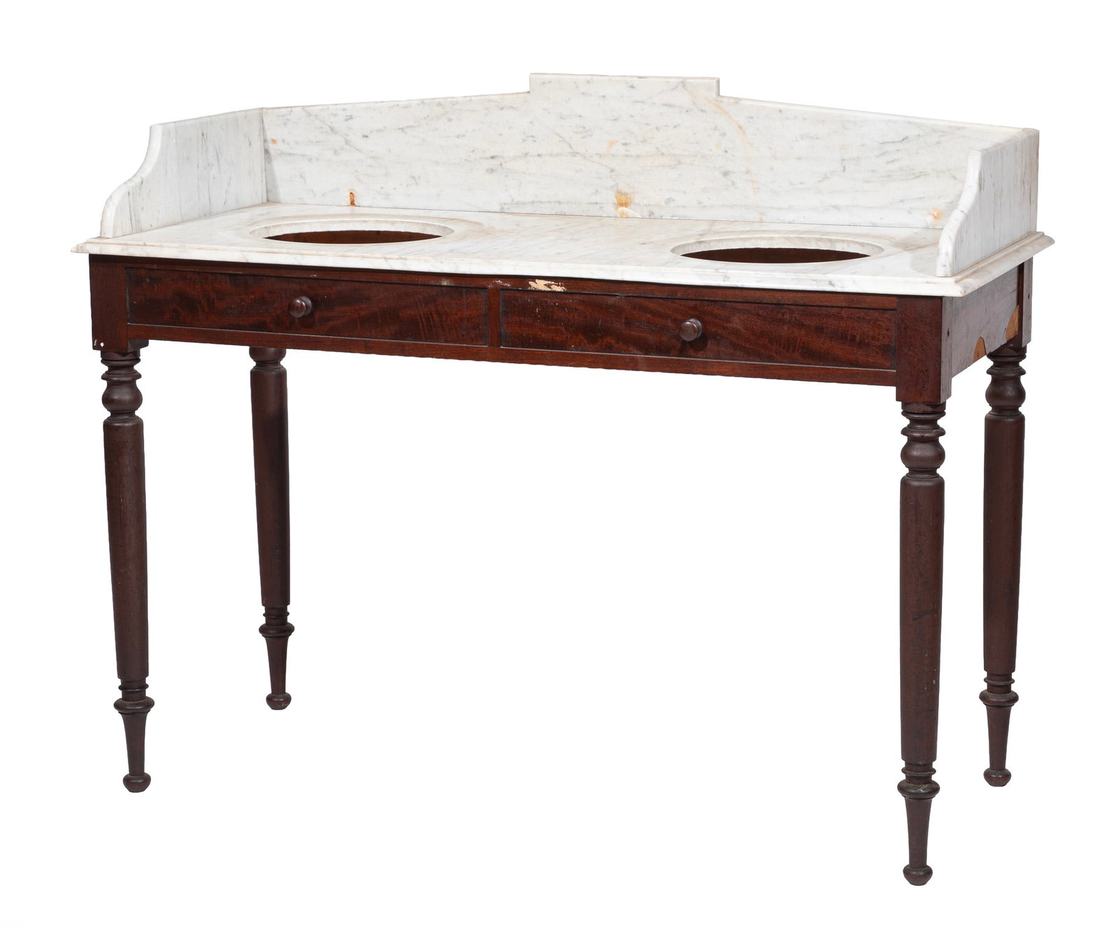 American Classical Mahogany Marble Top Washstand, Collection of Hunt Slonem (1 of 4)