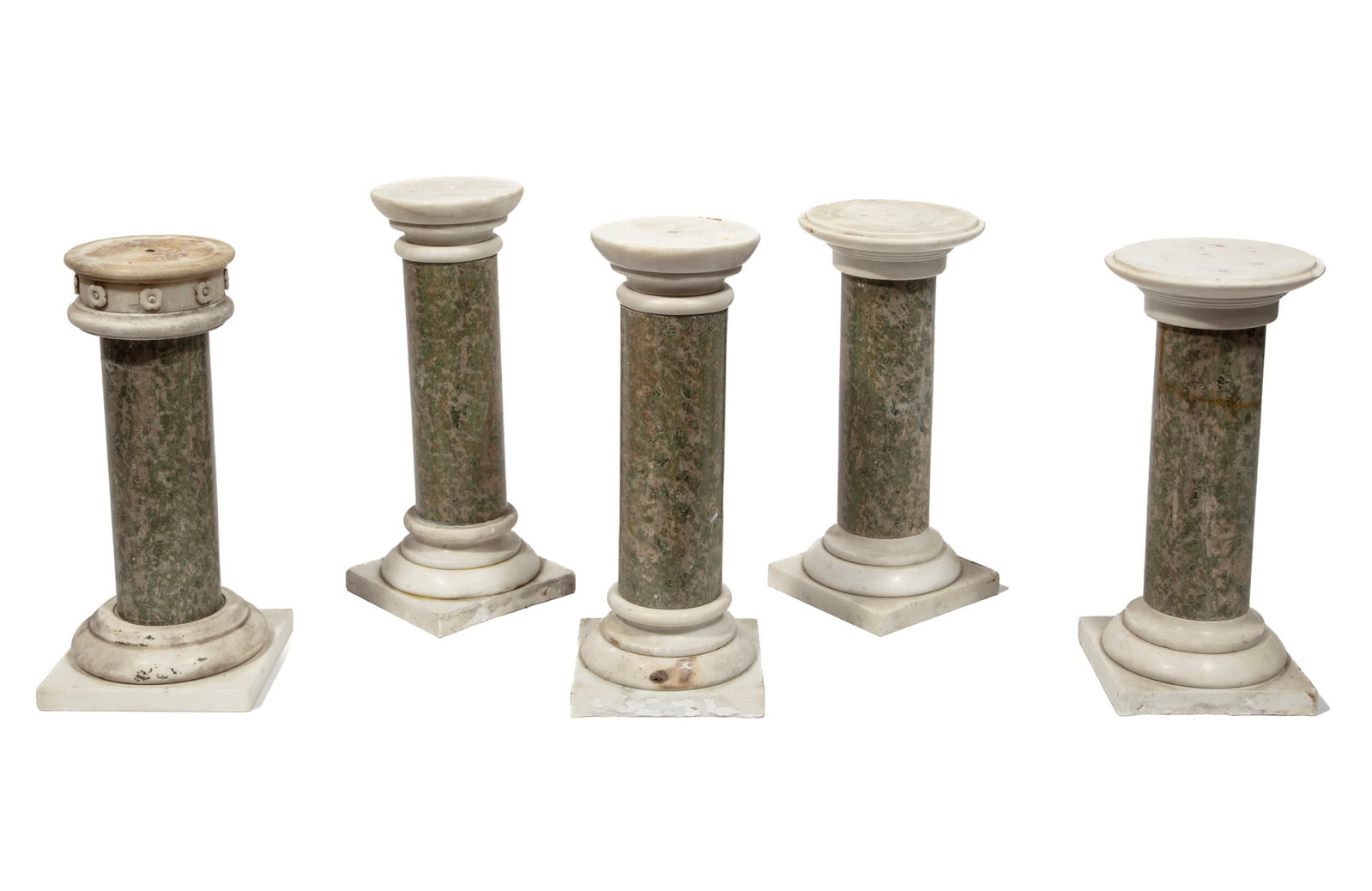 Five Diminutive Antique Continental Marble Columns, Hunt Slonem Collection Provenance (1 of 4)