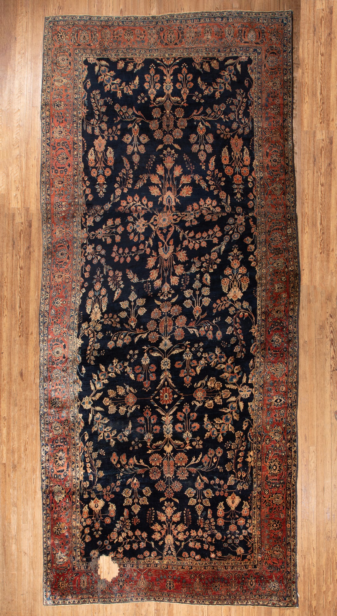 Antique Palace Size Persian Carpet: Antique Palace Size Persian Carpet 10 ft. 9 in. x 23 ft. 9 in., Note: 12-inch dia. hole