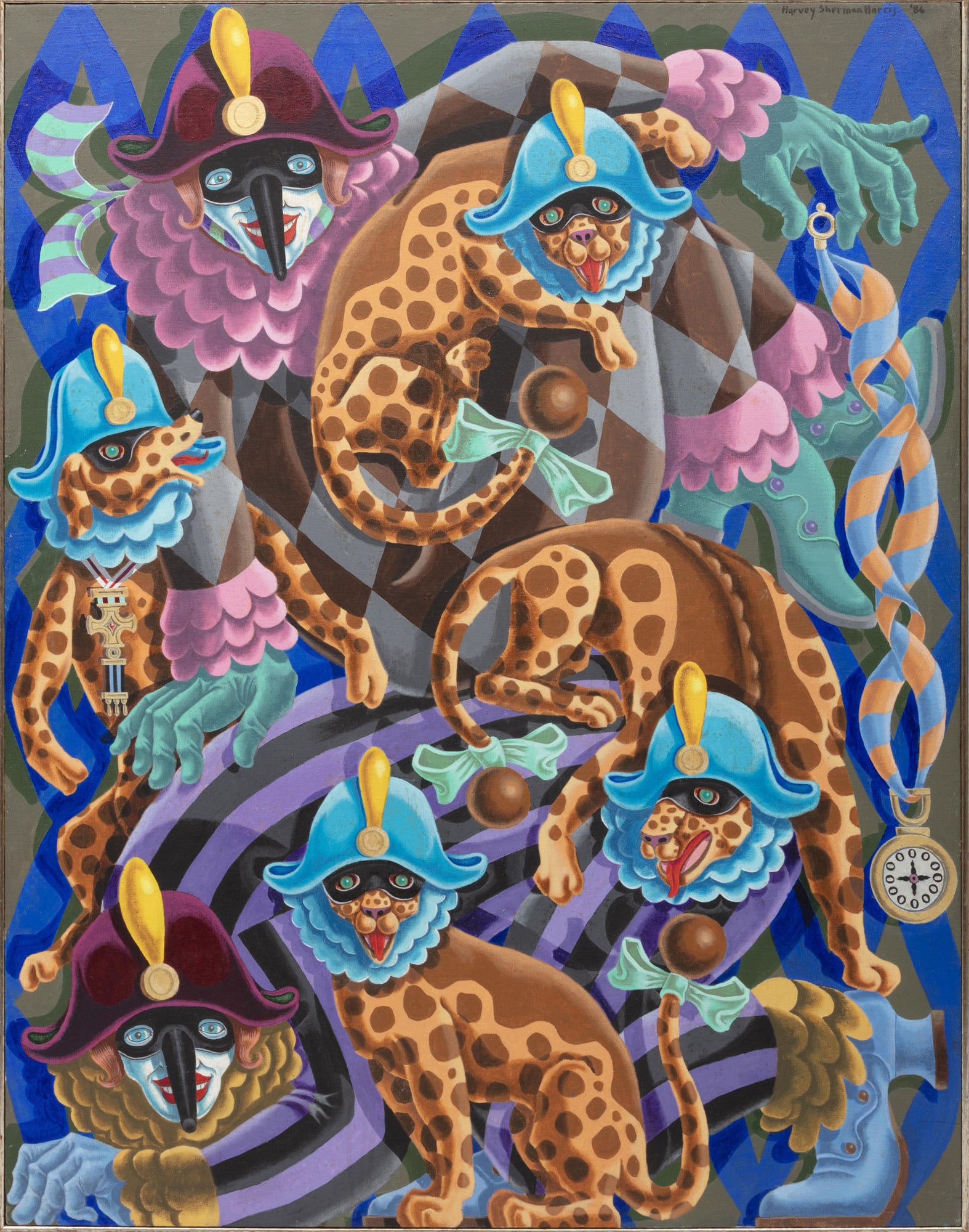 Harvey Sherman Harris, No Time, like the Present, 1985/1986, acrylic on canvas (1 of 3)
