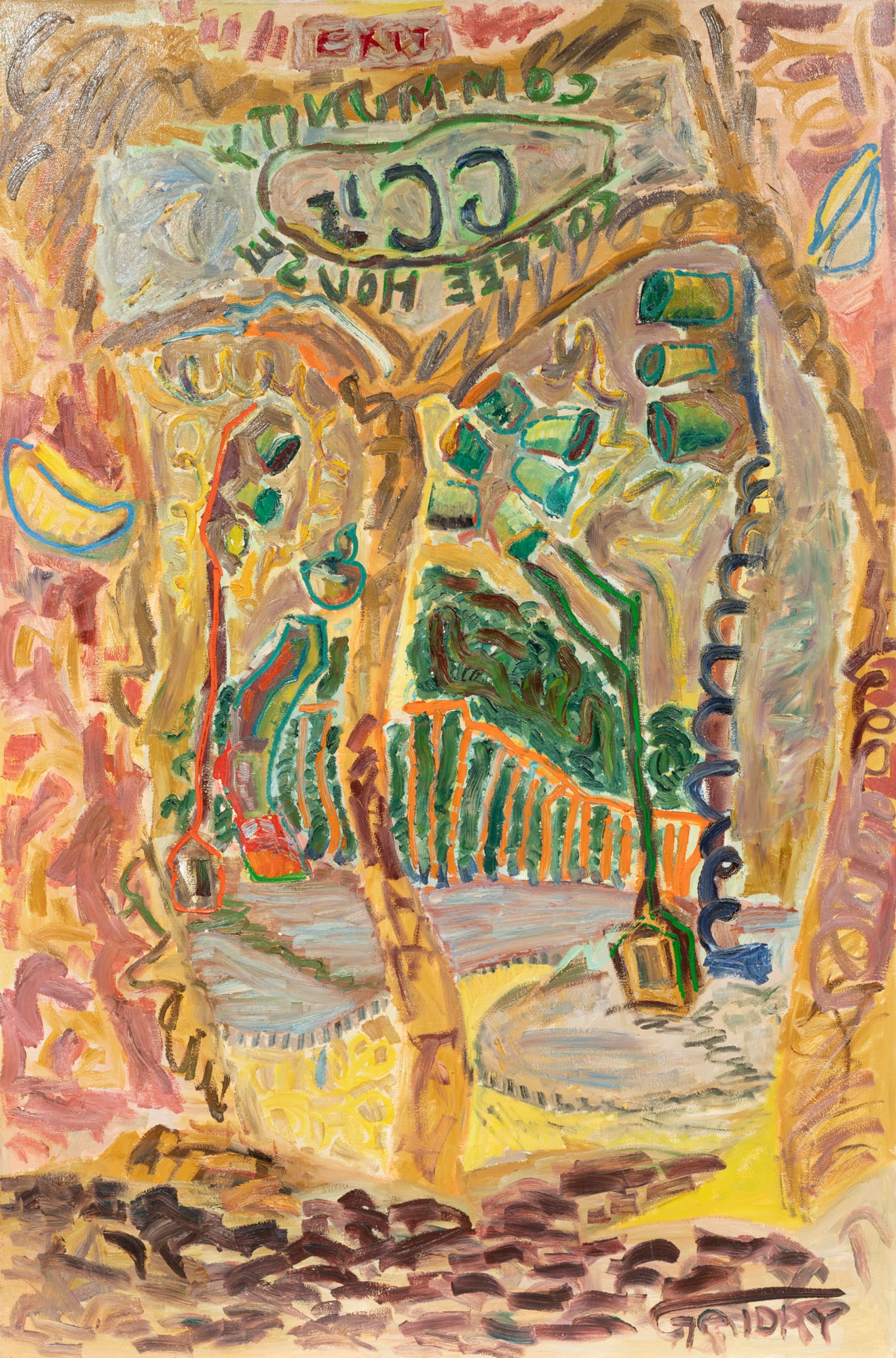 Natalie Gaidry, C.C.?s Coffee House, 1998, oil on canvas (1 of 3)