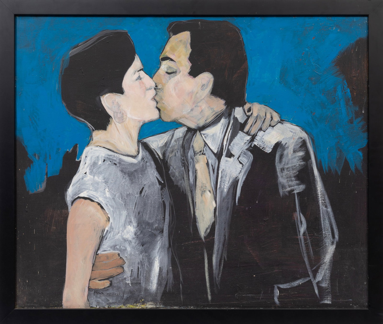 Rise Delmar-Ochsner, Kissing Couple (Self-Portrait), acrylic on canvas (1 of 2)
