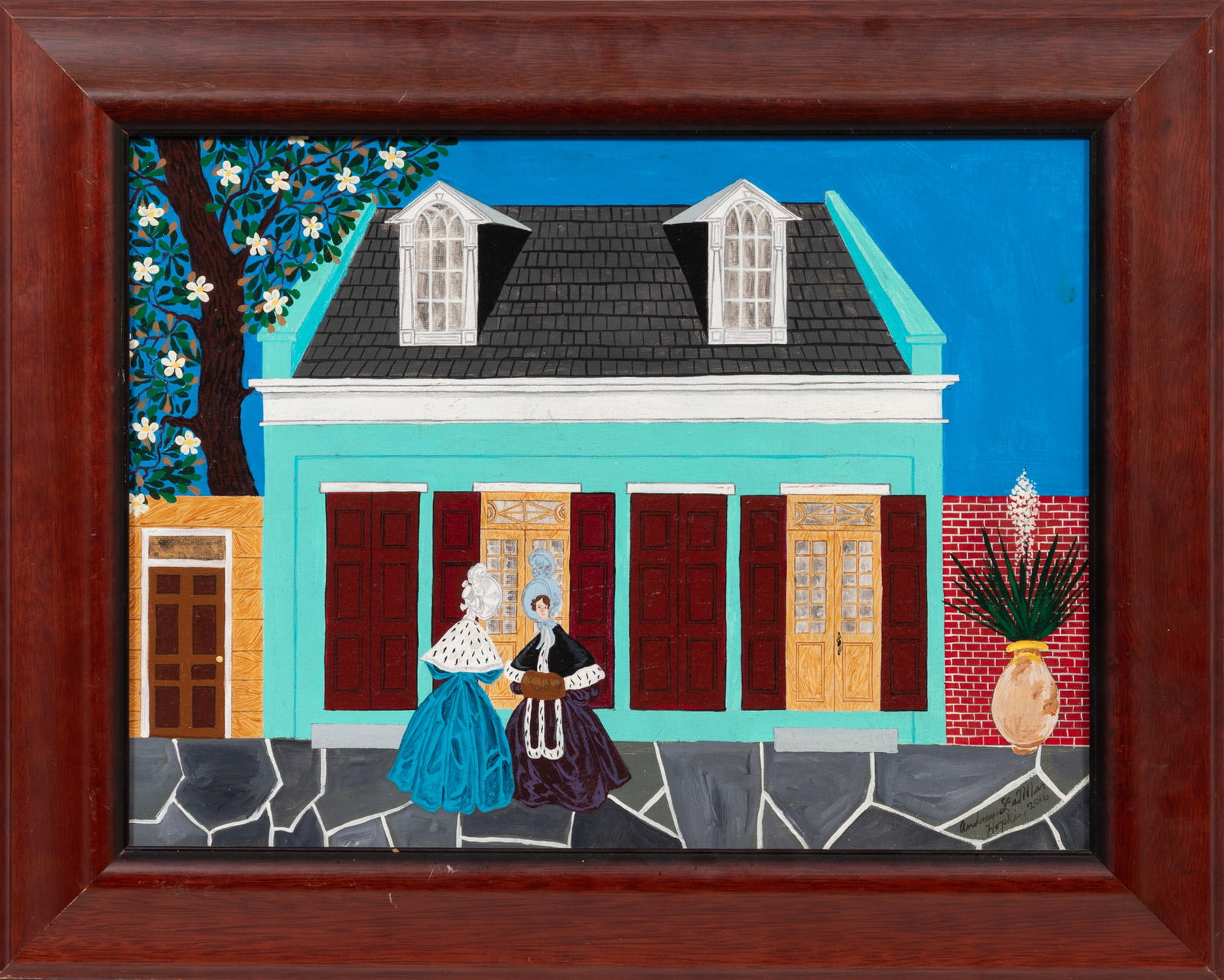 Andrew LaMar Hopkins, New Orleans Tete-a-Tete, acrylic on canvas board (1 of 3)