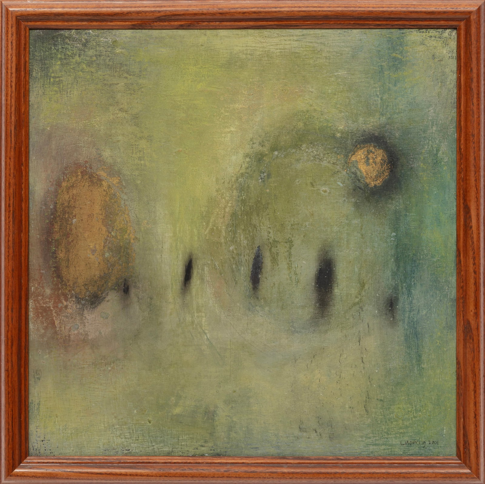 Deedra Ludwig, Hazy Morning, 2001, mixed media on panel (1 of 3)