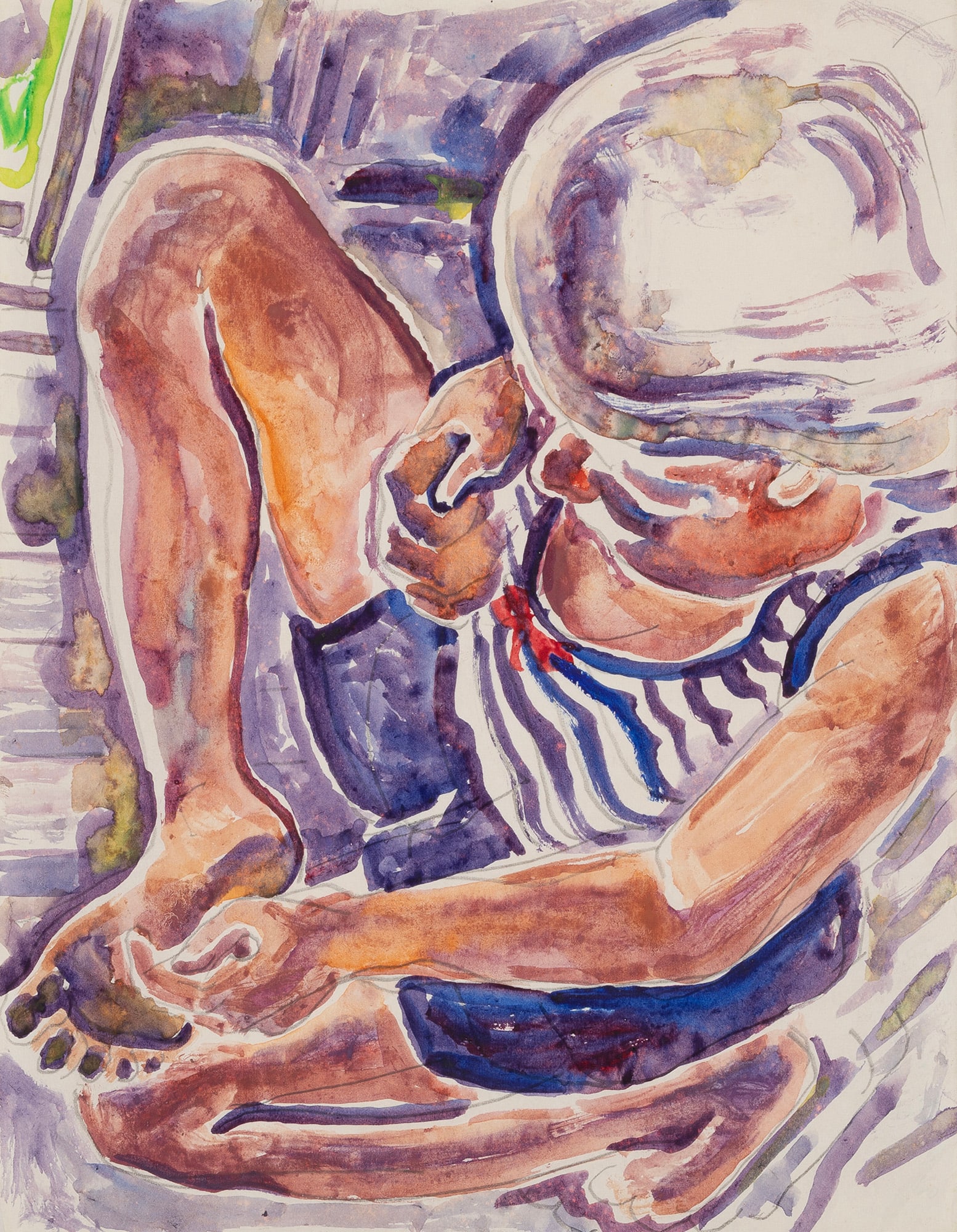 Walter Anderson, Thorn in My Foot, c. 1954, watercolor and graphite on paper: Walter Inglis Anderson American/Mississippi, 1903-1965 ?Thorn in My Foot? watercolor and graphite on paper c. 1954, unsigned, pencil-inscribed with title and "96 P" en verso, framed; accompanied by a 