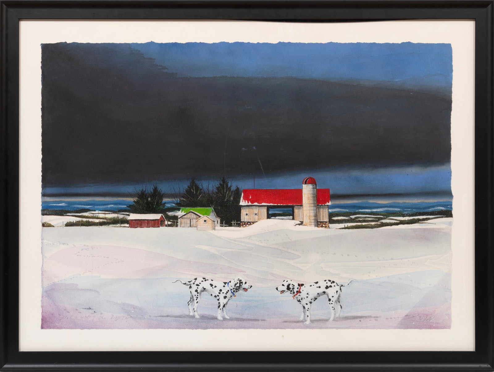 William Dunlap, Black & White, Blue Ridge, TN, oil and dry pigment on paper (1 of 3)