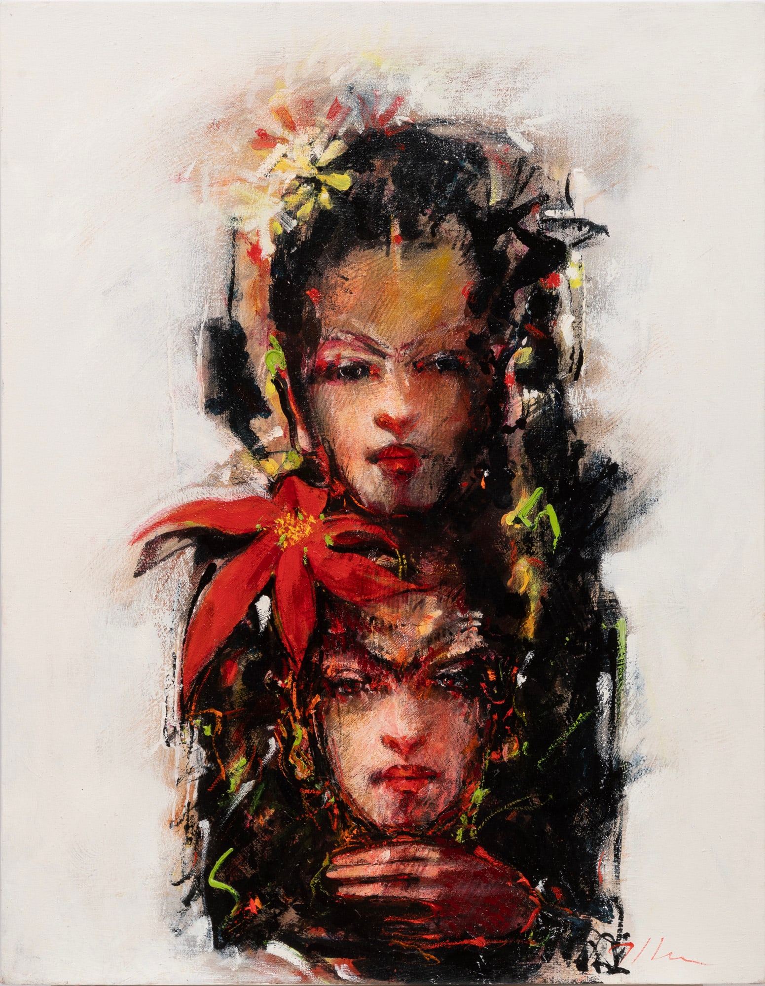 Jere Hardy Allen, Untitled: Two Figures, oil on gallery-wrapped canvas (1 of 3)