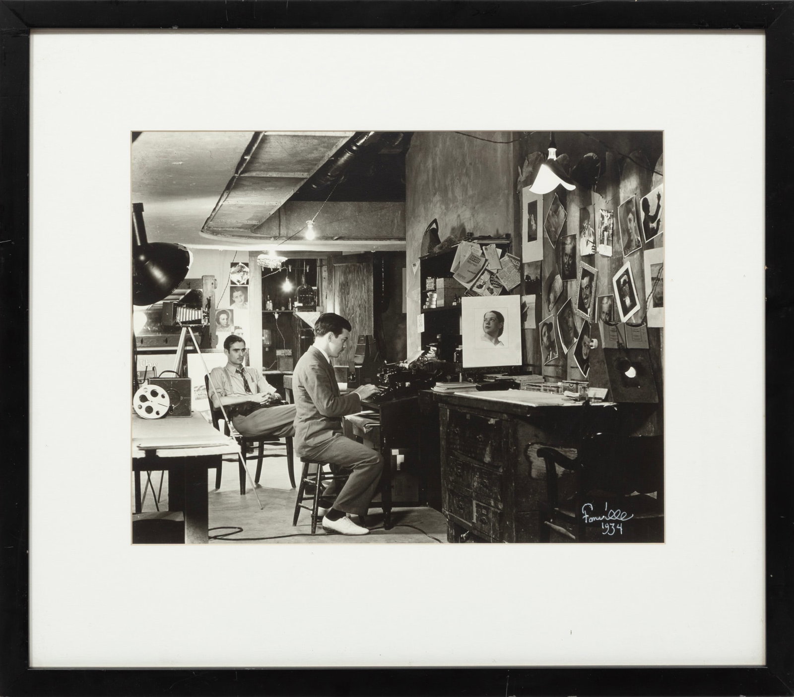 Fonville Winans, Fonville's LSU Studio, gelatin silver print: Theodore "Fonville" Winans American/Louisiana, 1911-1992 "Fonville's LSU Studio" gelatin silver print 1934 negative creation date, likely later print date, signed and dated lower right, inscribed with