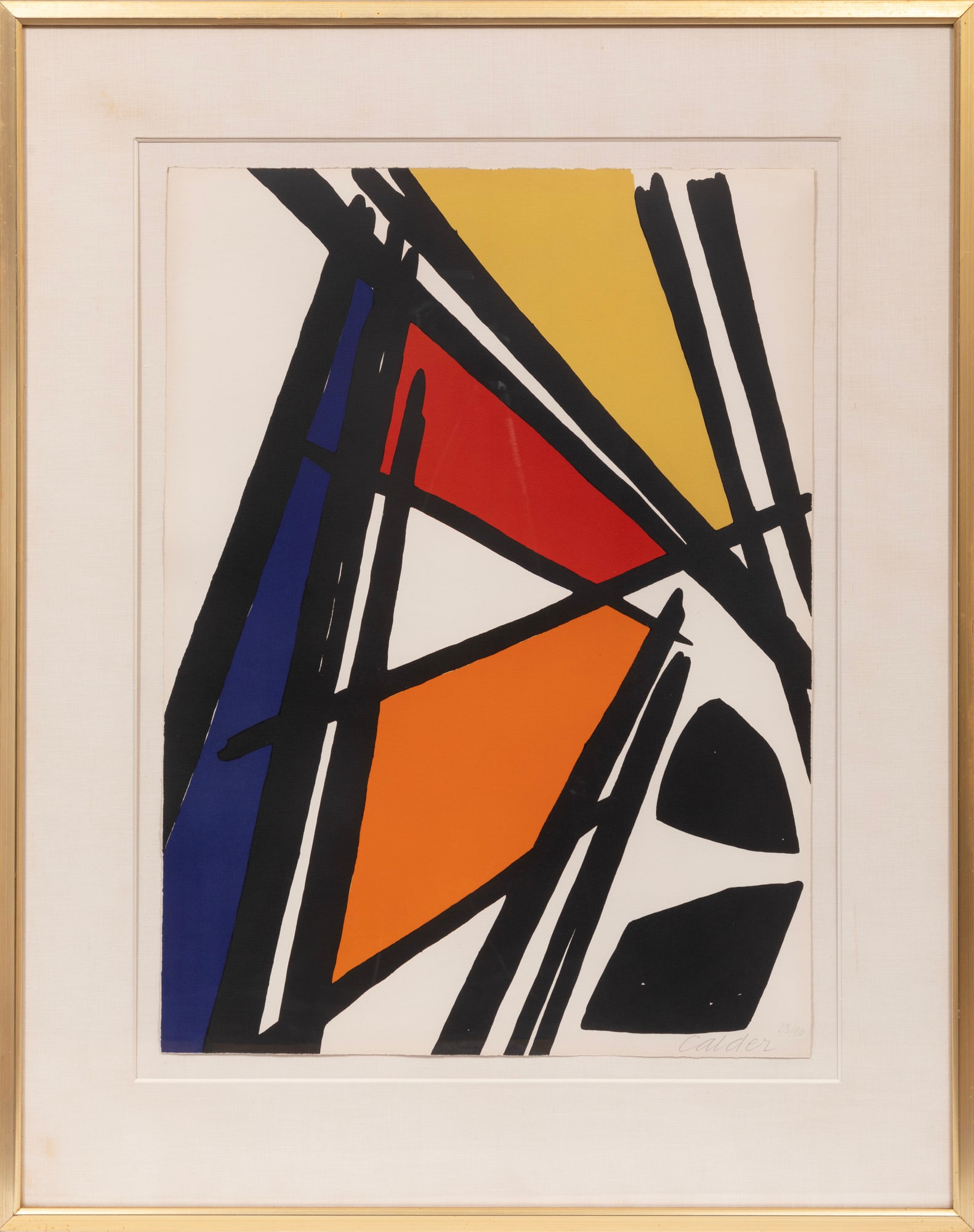 Alexander Calder, Travaux d?Acier, 1961, lithograph: Alexander Calder American, 1898-1976 ?Travaux d?Acier? lithograph 1961, pencil-signed and numbered "73/90" lower right, "Bowles Hopkins Gallery, San Francisco, CA" certificate of authenticity and cert