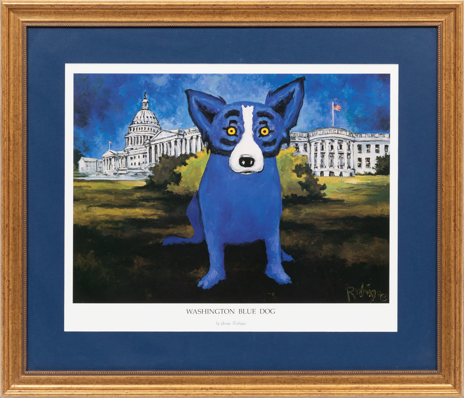 George Rodrigue, Washington Blue Dog, 1993, lithograph (1 of 4)