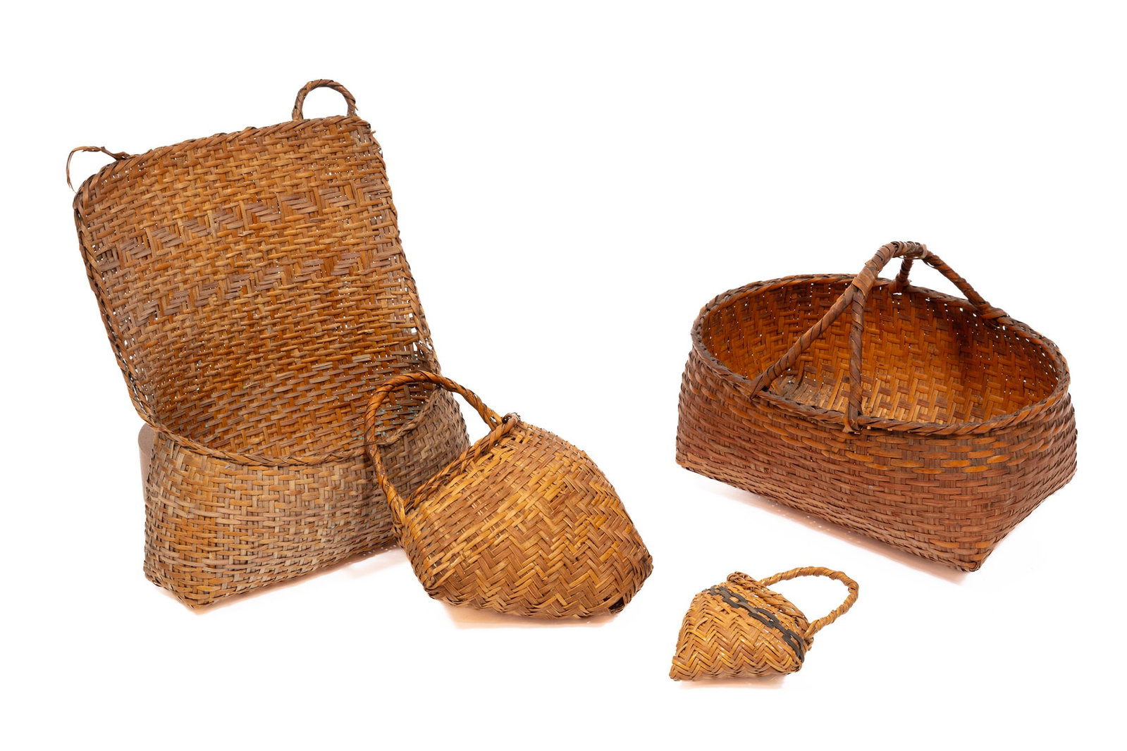 Four Choctaw Rivercane Baskets (1 of 5)