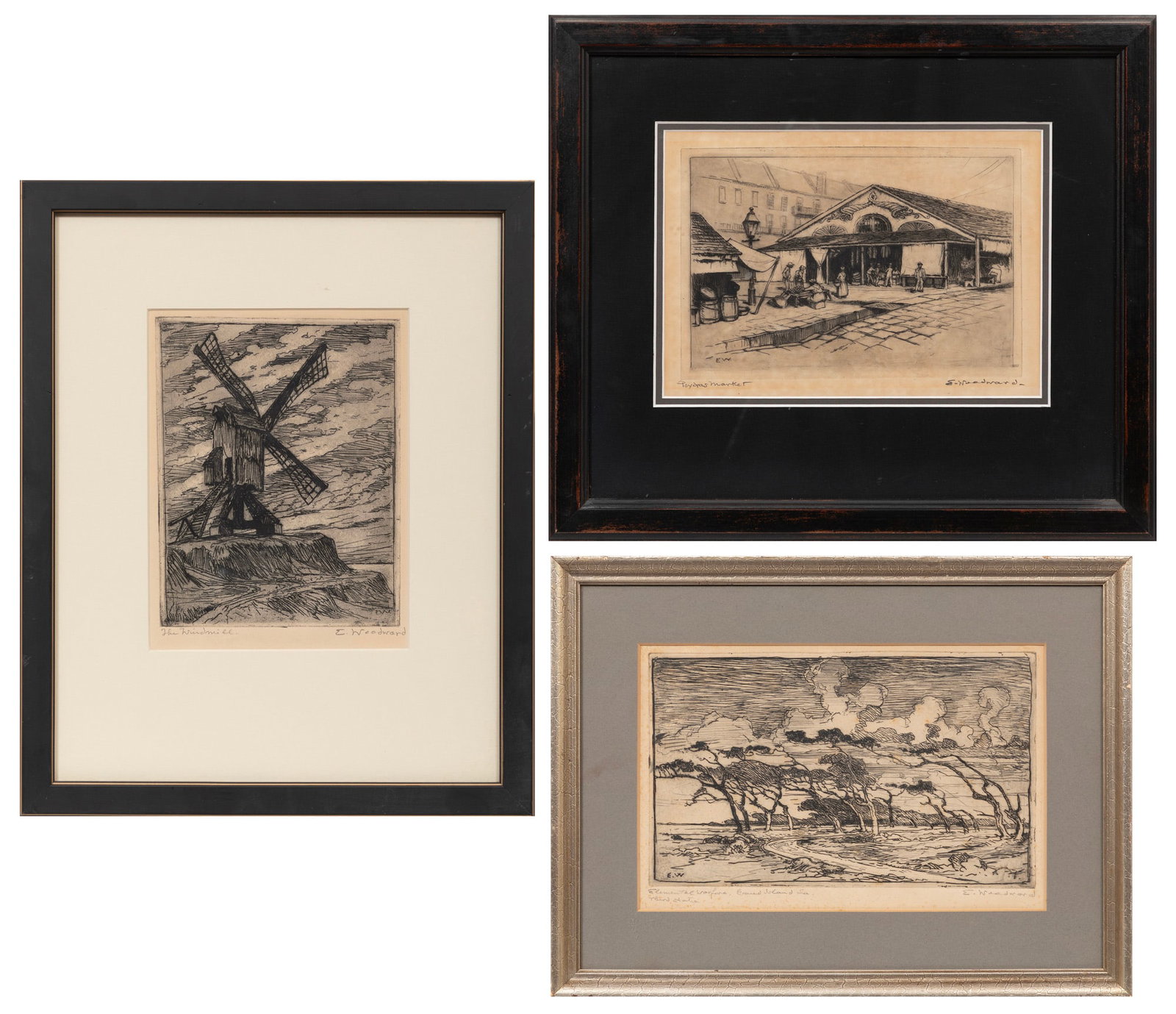 Ellsworth Woodward, Group of Three Etchings (1 of 13)