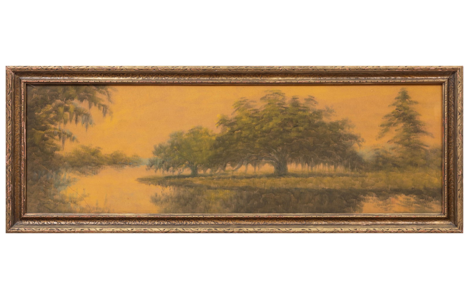 Large Alexander John Drysdale, Louisiana Bayou, oil wash on board (1 of 3)