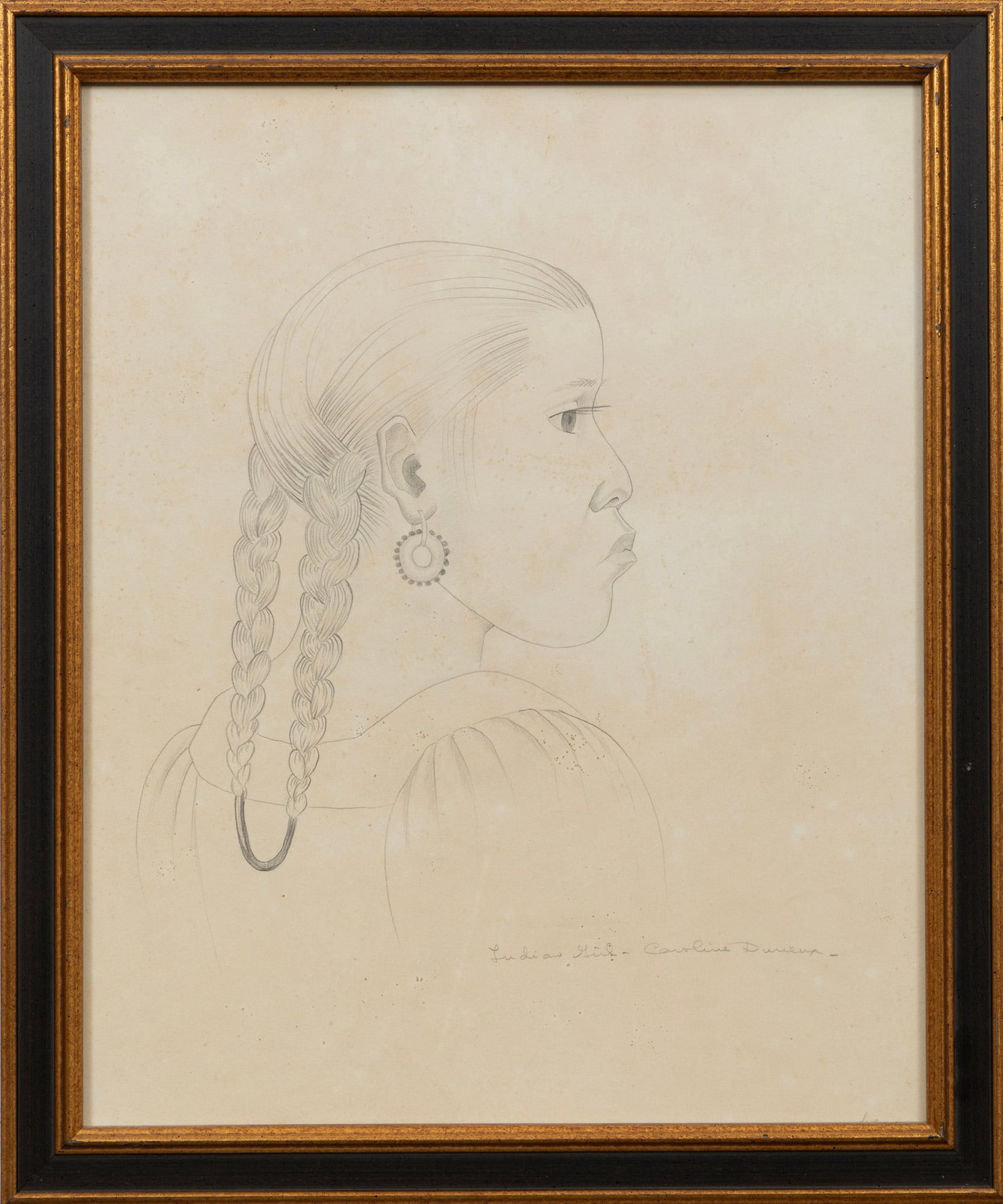 Caroline Durieux, Indian Girl, c. 1936, graphite on paper (1 of 3)