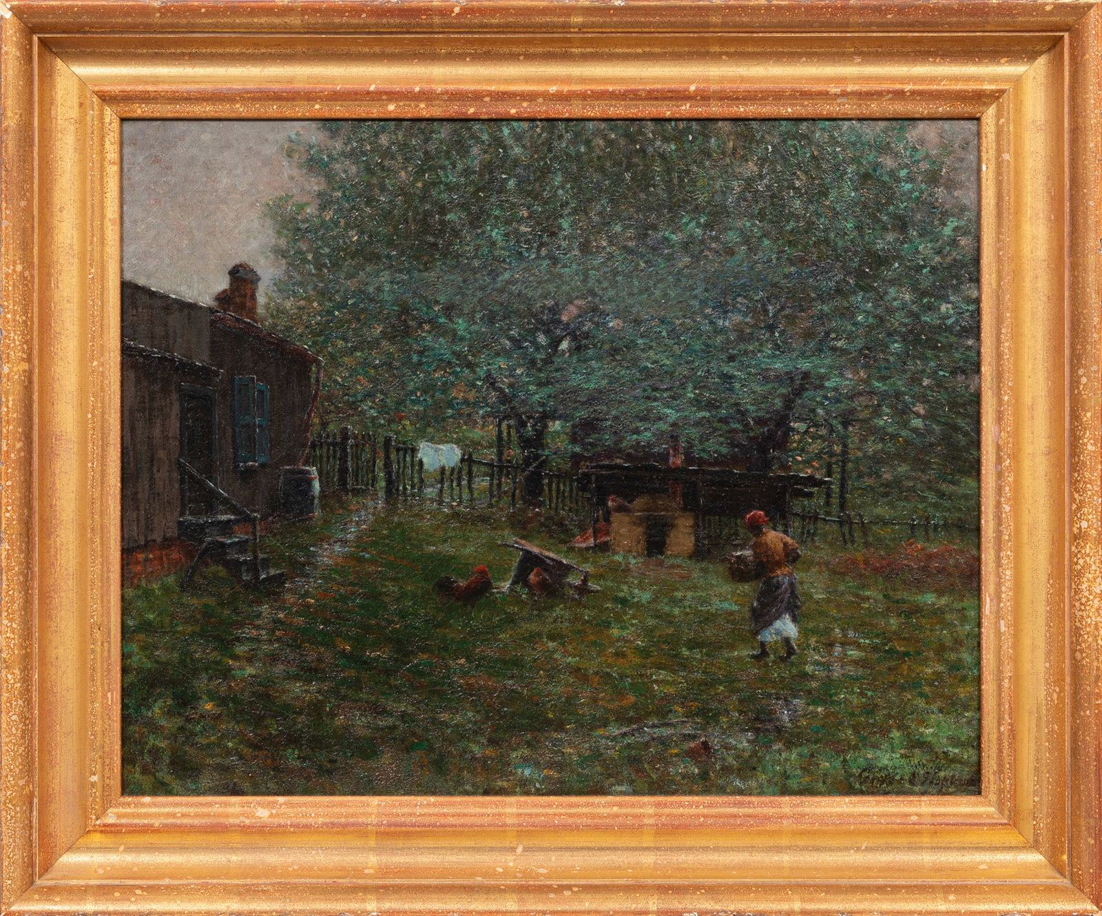George Hopkins, Farmyard, oil on canvas (1 of 3)