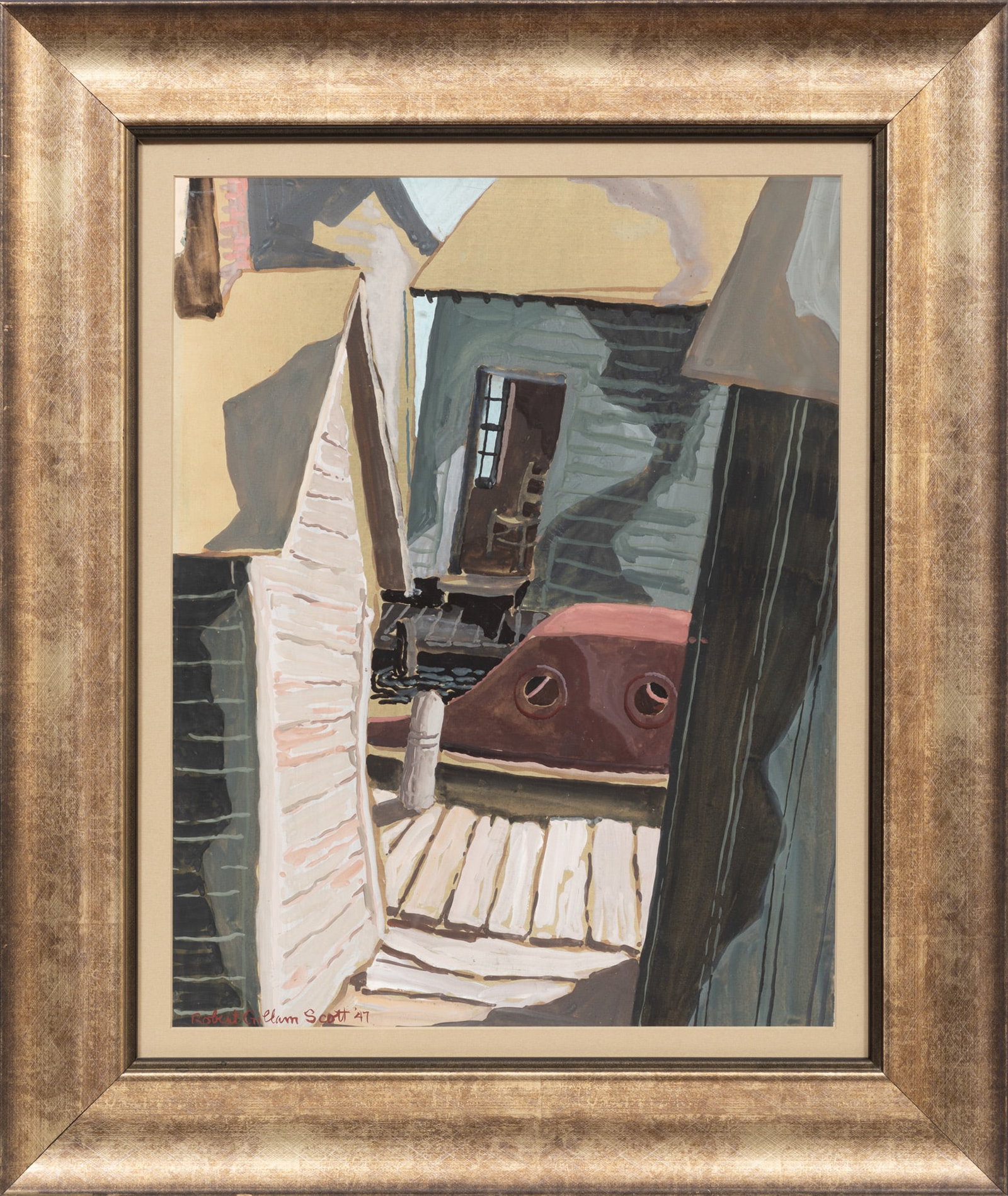Robert Gillam Scott, The Batture New Orleans, 1947, watercolor on paper (1 of 5)