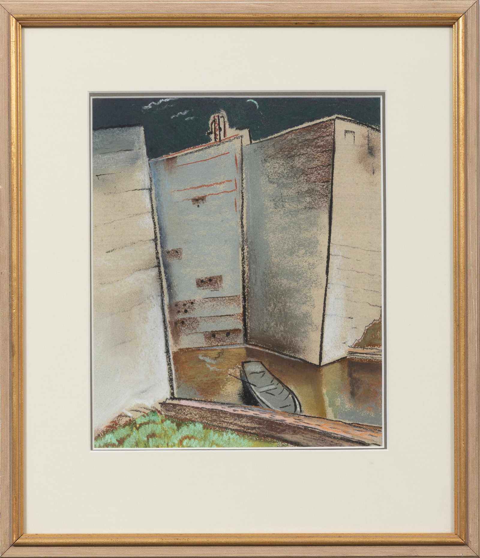 Will Henry Stevens, Untitled, pastel on paper: Will Henry Stevens American/Louisiana, 1881-1949 "Untitled" pastel on paper signed lower right, inscribed "NMG 248" en verso, "Miller/Player & Associates Architects and Planners" business card on back