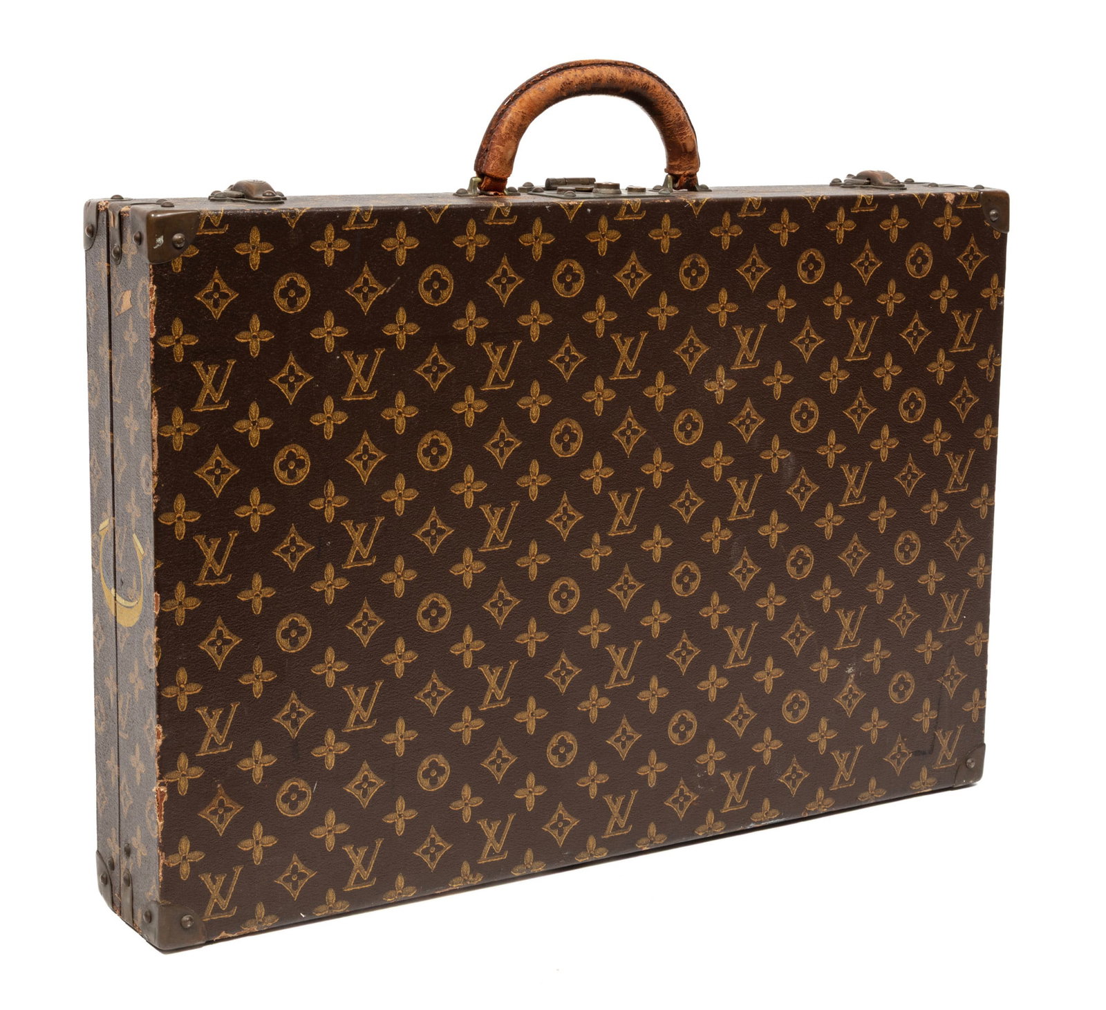 Vintage Louis Vuitton Leather, Wood and Brass-Mounted Attache' Case (1 of 7)
