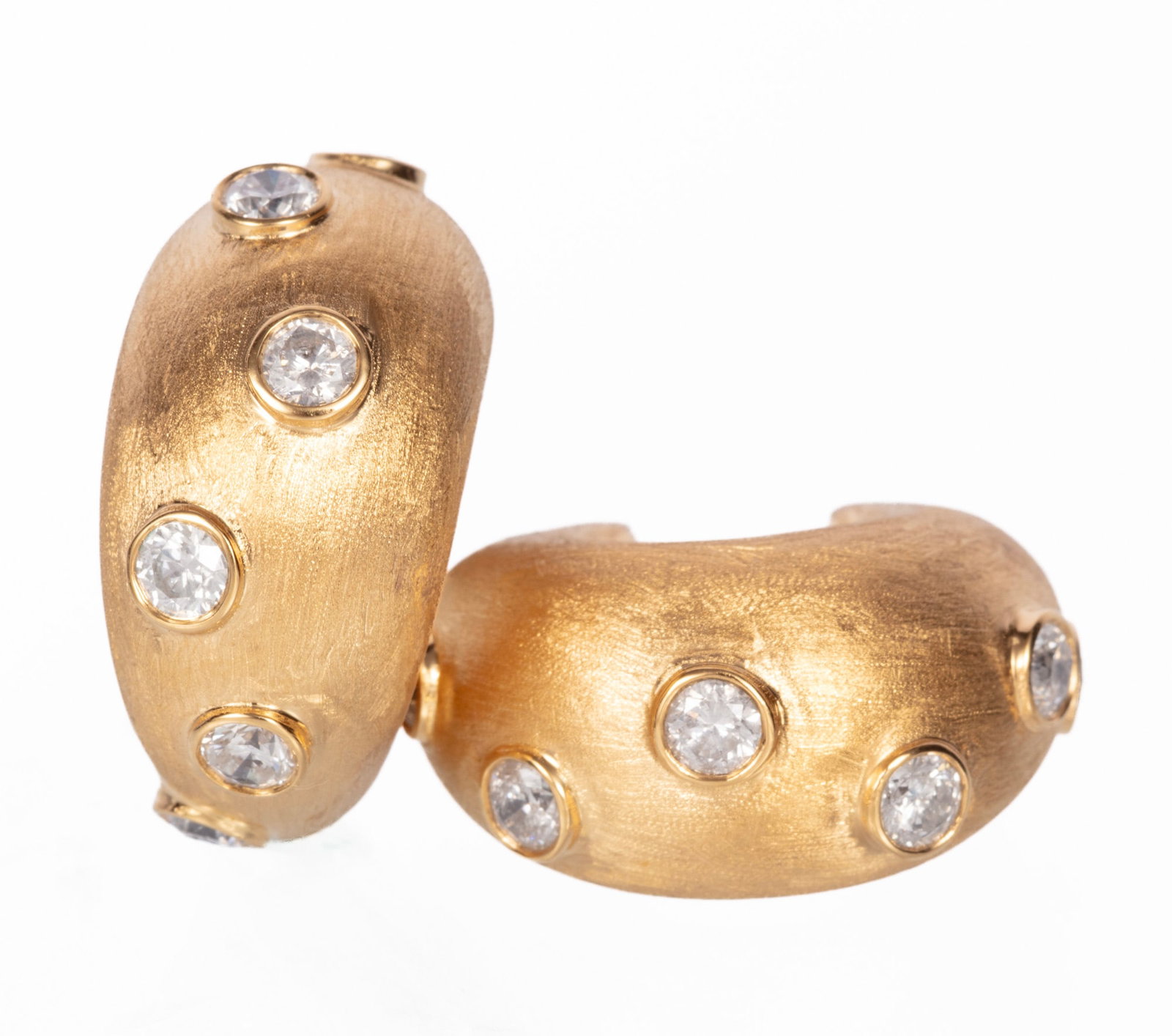 Pair of 14 kt. Yellow Gold and Diamond Earrings (1 of 8)