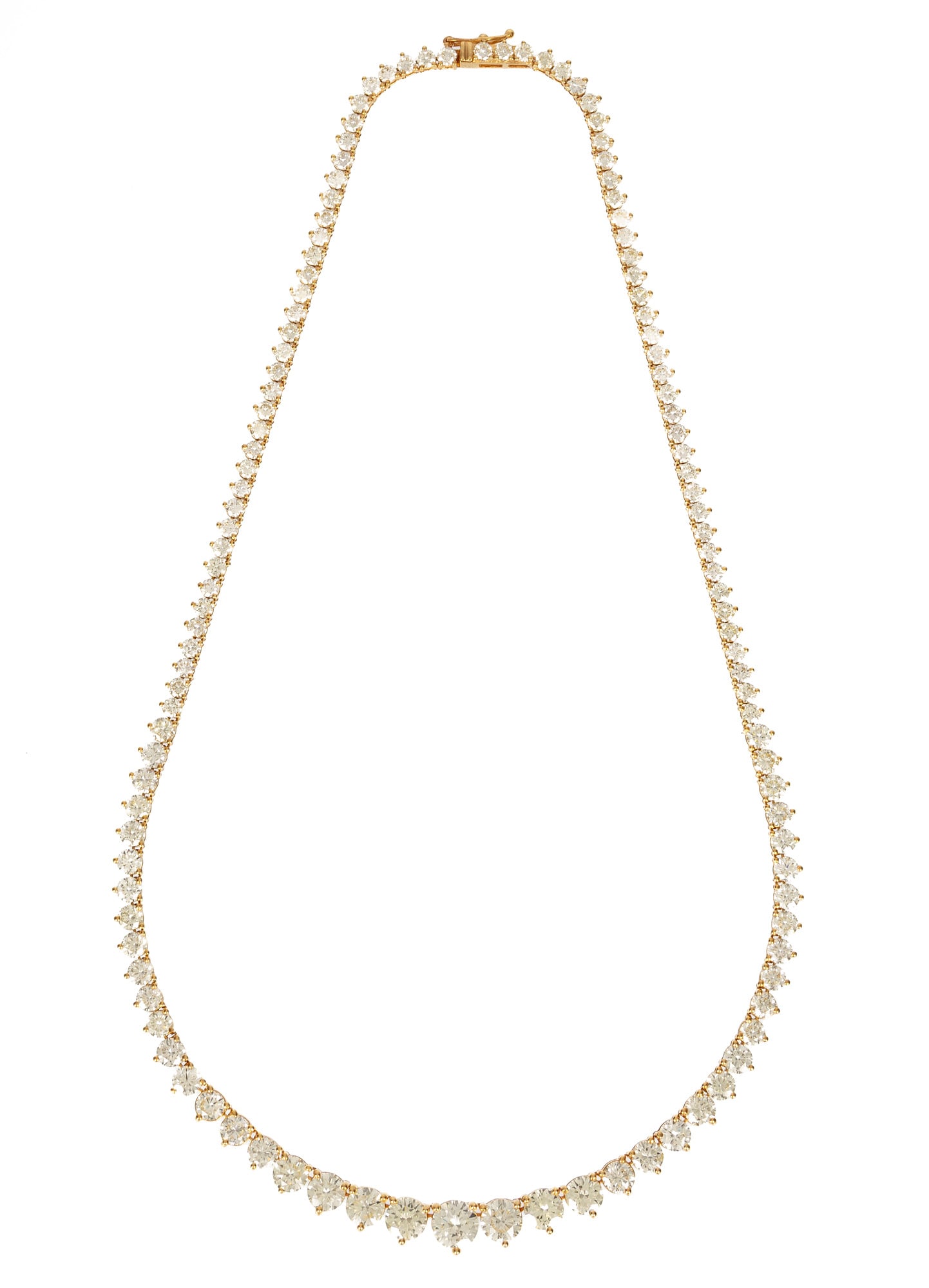 14 kt. Yellow Gold and Graduated Diamond Necklace | 20.91 tcw (1 of 4)