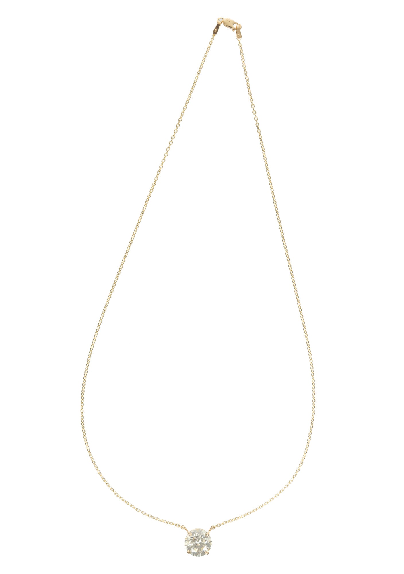 14 kt. Yellow Gold and 4.22 carat Diamond Pendant on Chain (1 of 4)