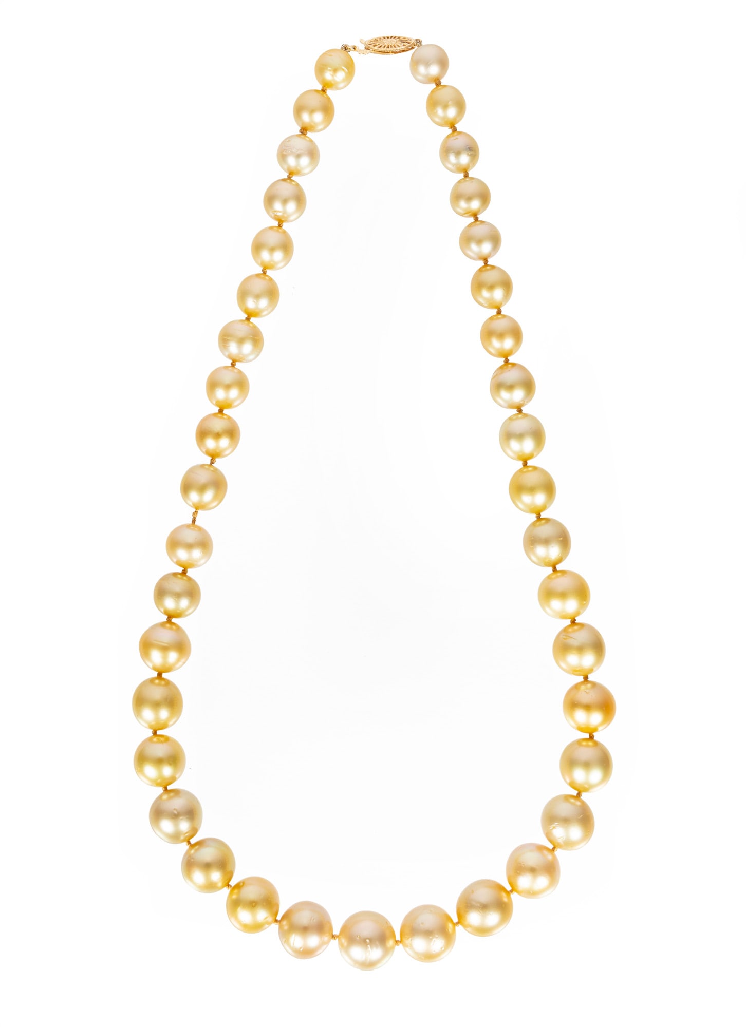 14 kt. Yellow Gold and Golden South Sea Pearl Necklace (1 of 3)