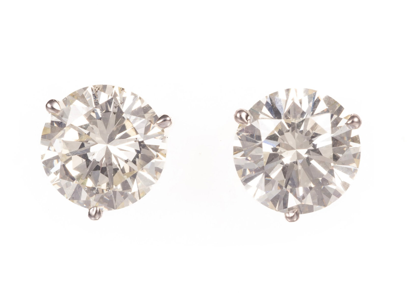 14 kt. White Gold and Diamond Martini Stud Earrings | 4.13 tcw (1 of 4)