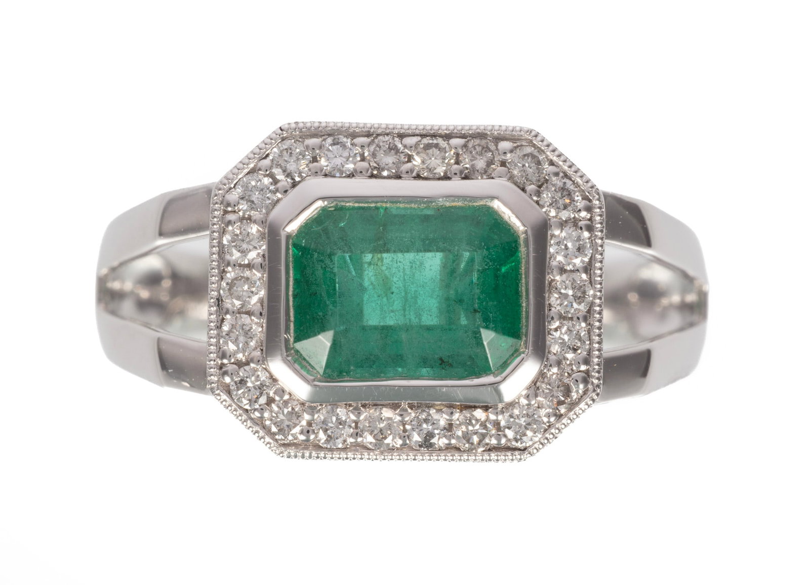 Platinum, Emerald and Diamond Ring (1 of 5)